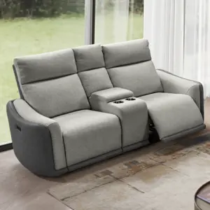 Brandon 2 Seater Sofa with Power Recliner - Dark Grey