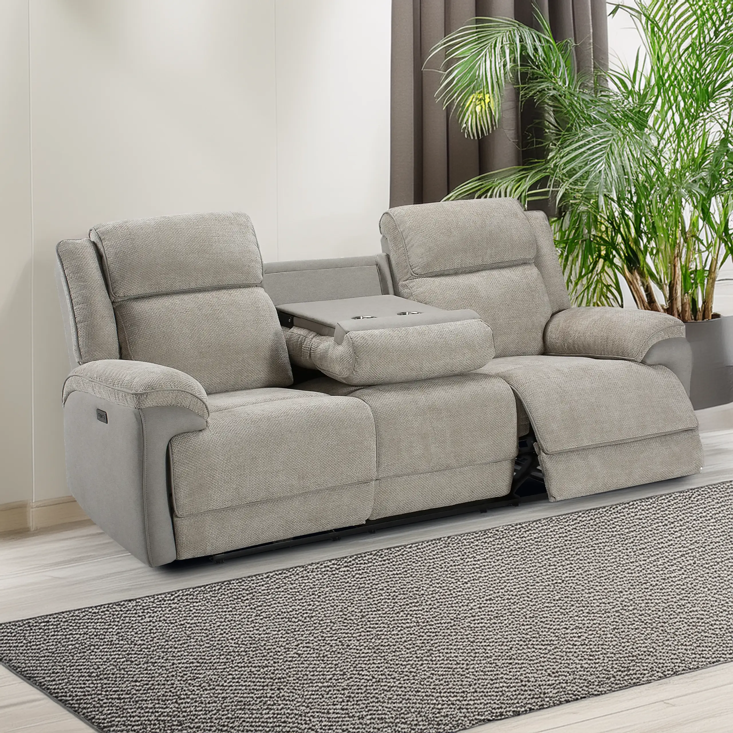 Carrey 3 Seater Recliner Sofa With Console United Furniture