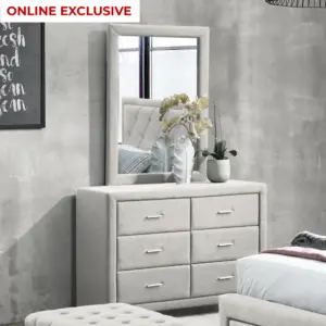 Sama Dresser with Mirror - Beige