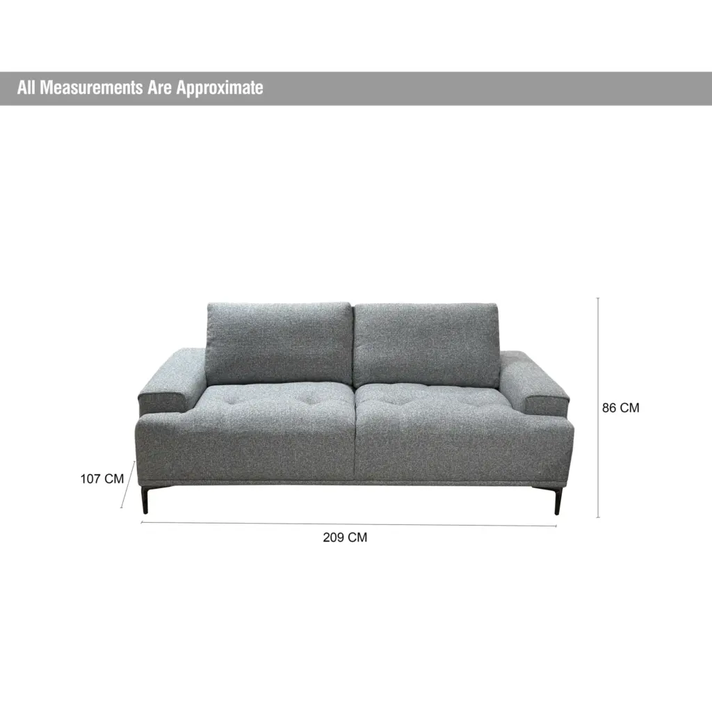 Tomlin 3seater Grey Dim United Furniture