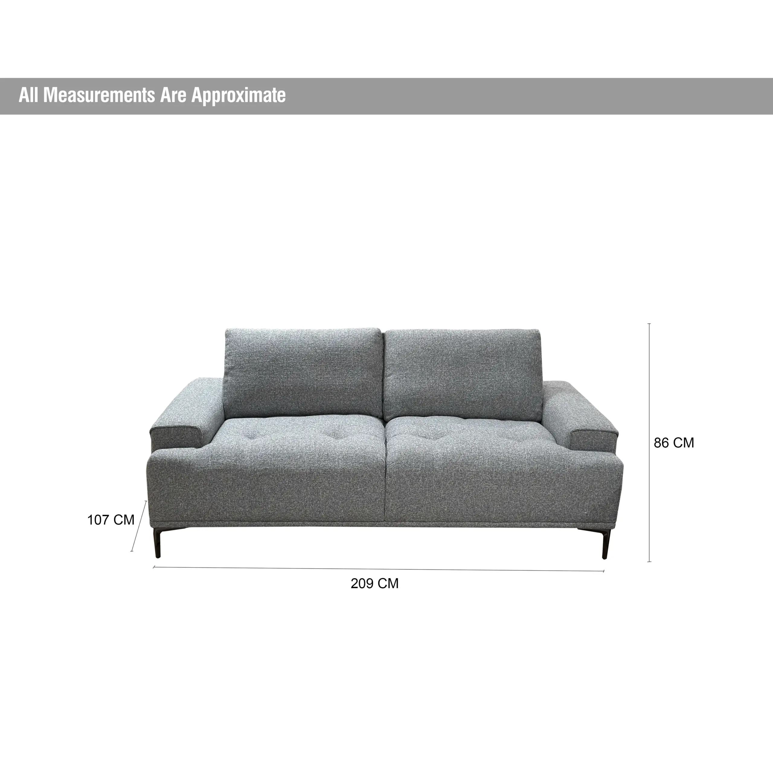 Tomlin 3seater Grey Dim United Furniture