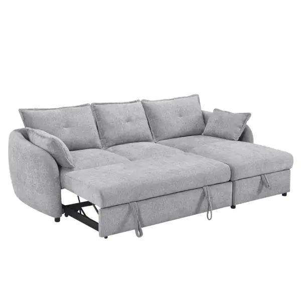 Wentworth Left Corner Sofa Bed with Storage - Grey