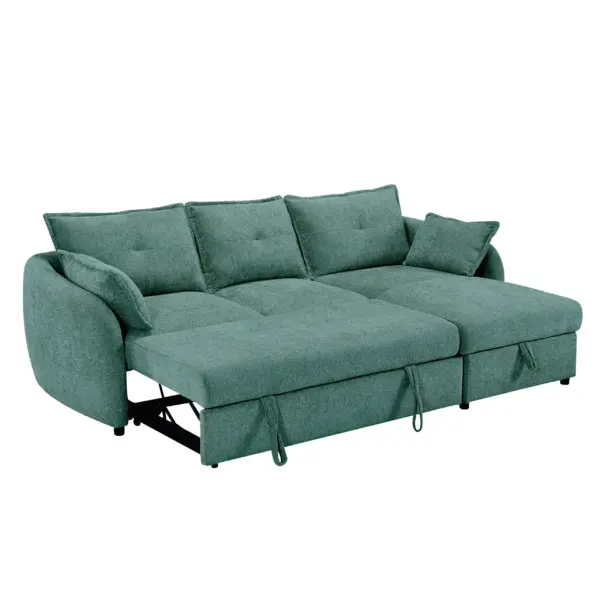 Wentworth Left Corner Sofa Bed - Green