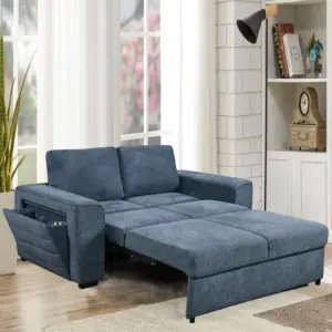 Maher 2 Seater Sofa Bed - Navy Blue