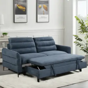Mirren 3 Seater Sofa Bed - Navy Blue