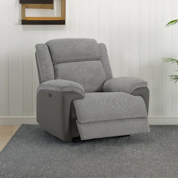 Carrey Single Seater with Power Recliner - Dark Grey