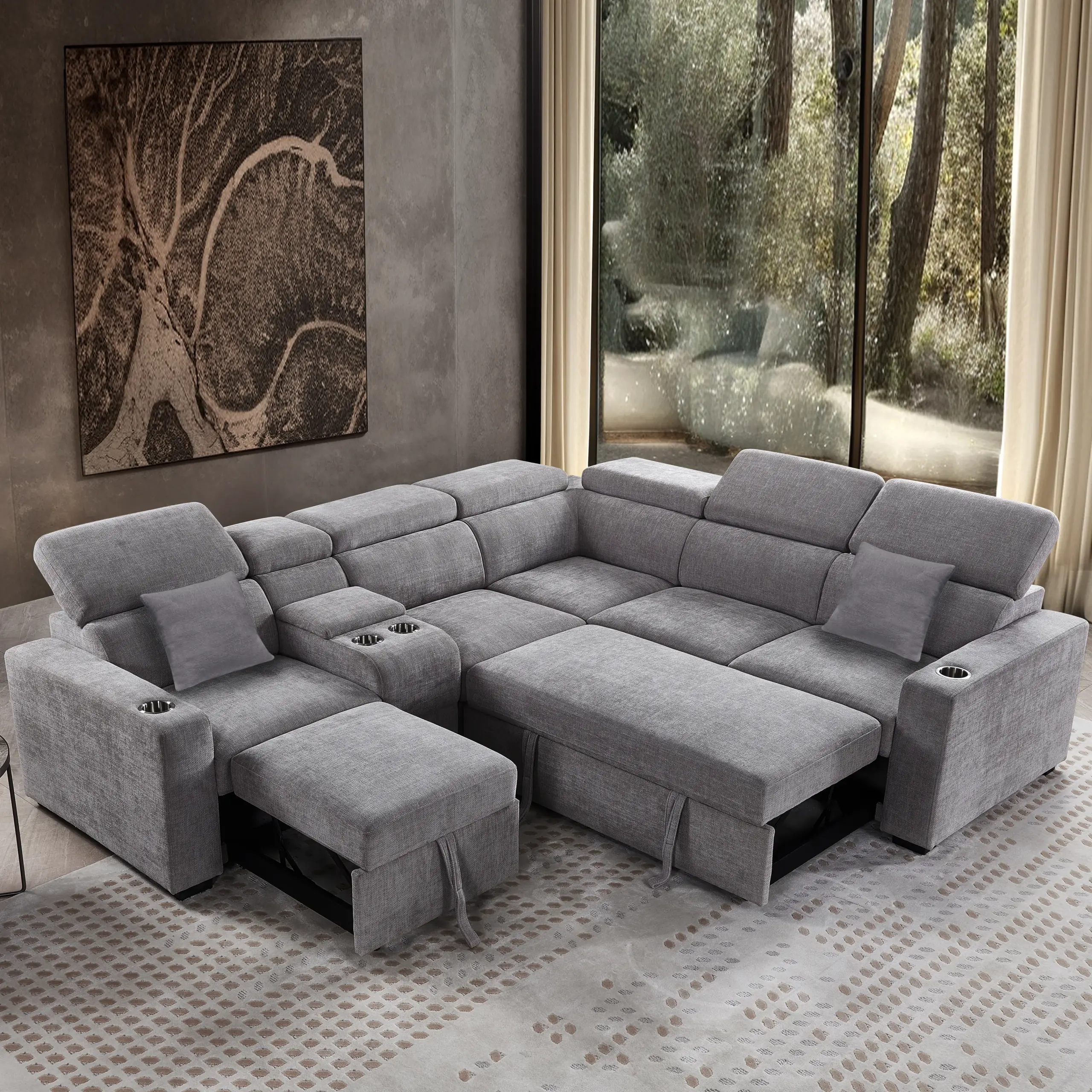 Dolores Left Corner Dark Grey United Furniture