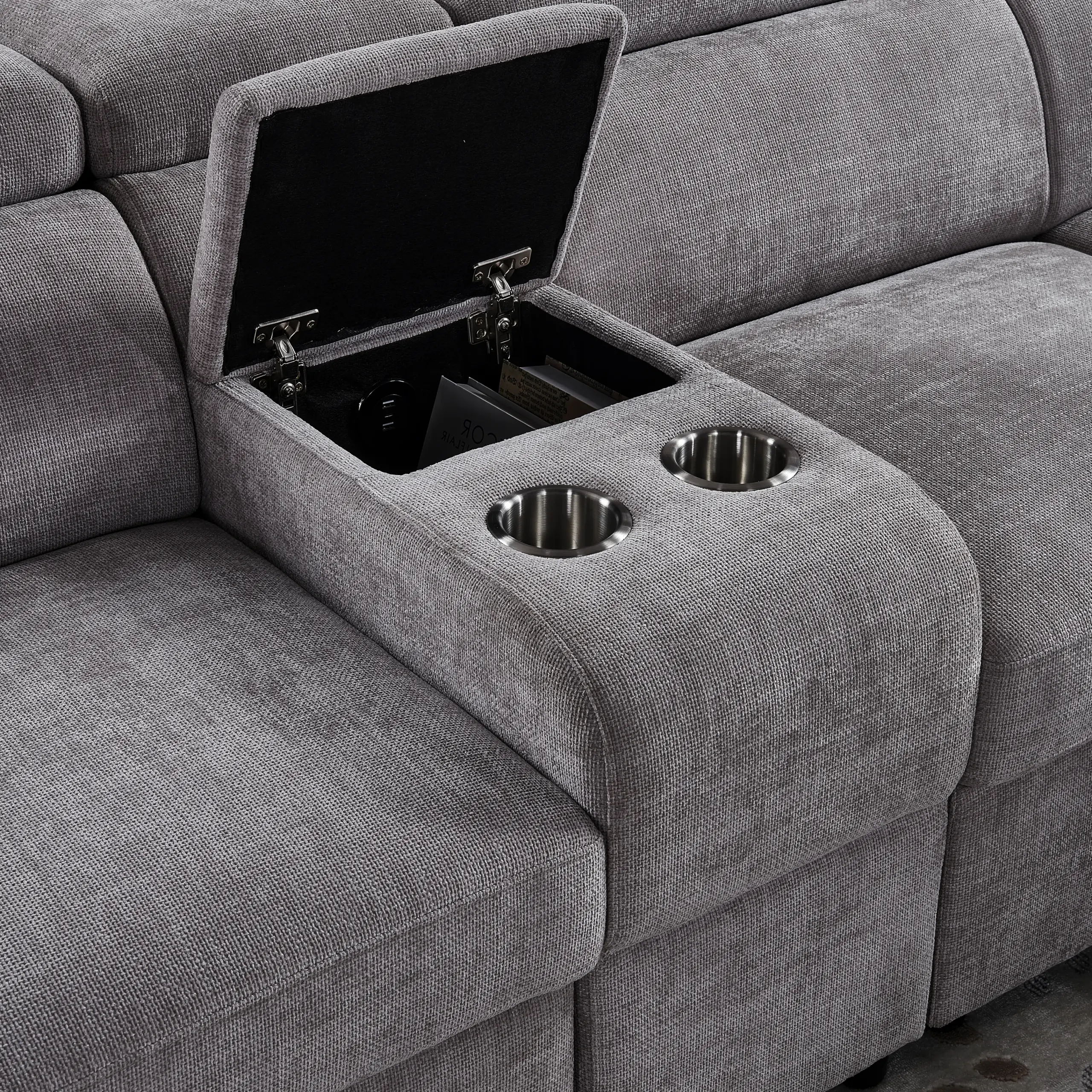 Dolores Left Corner Dark Grey 1 United Furniture