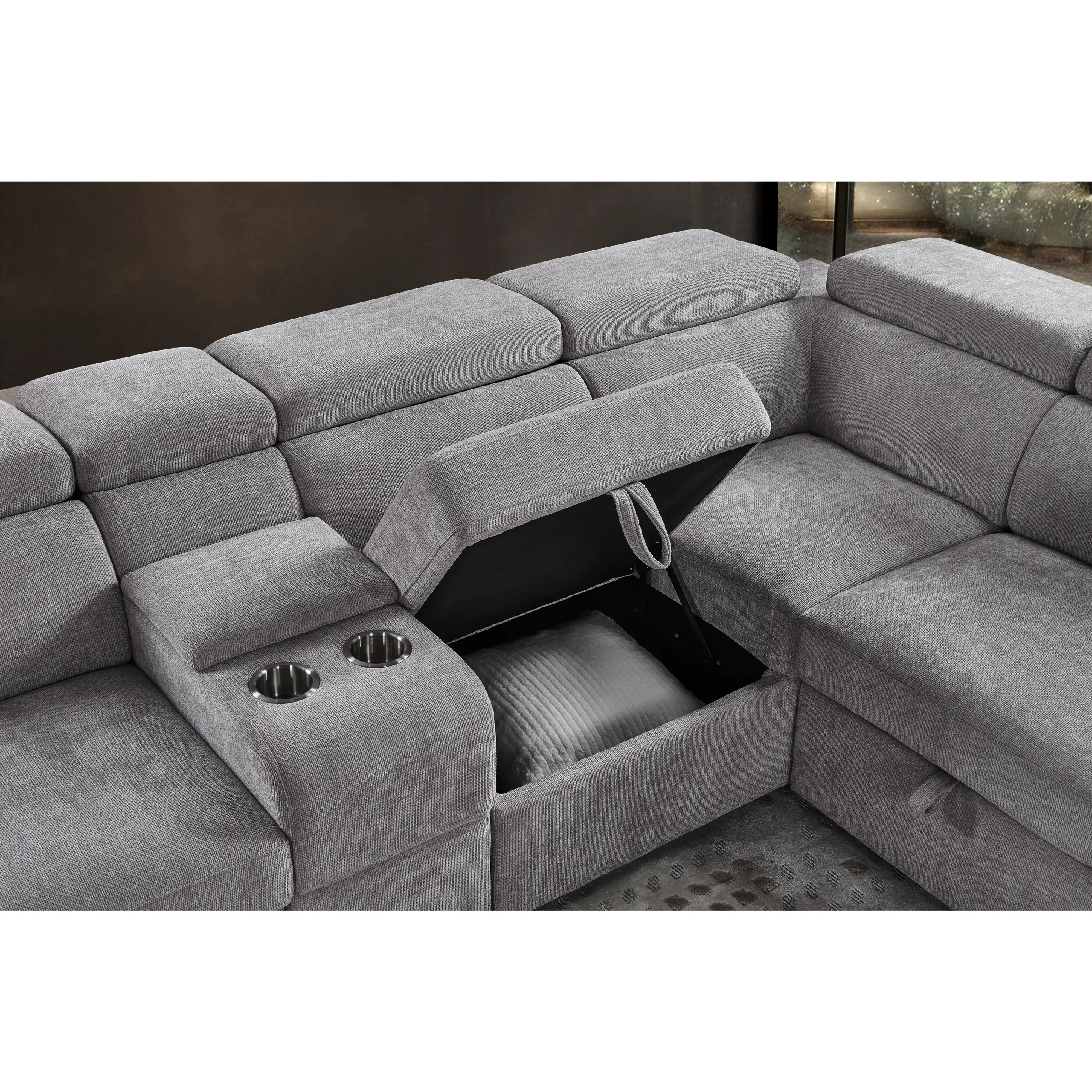 Dolores Left Corner Dark Grey 2 United Furniture