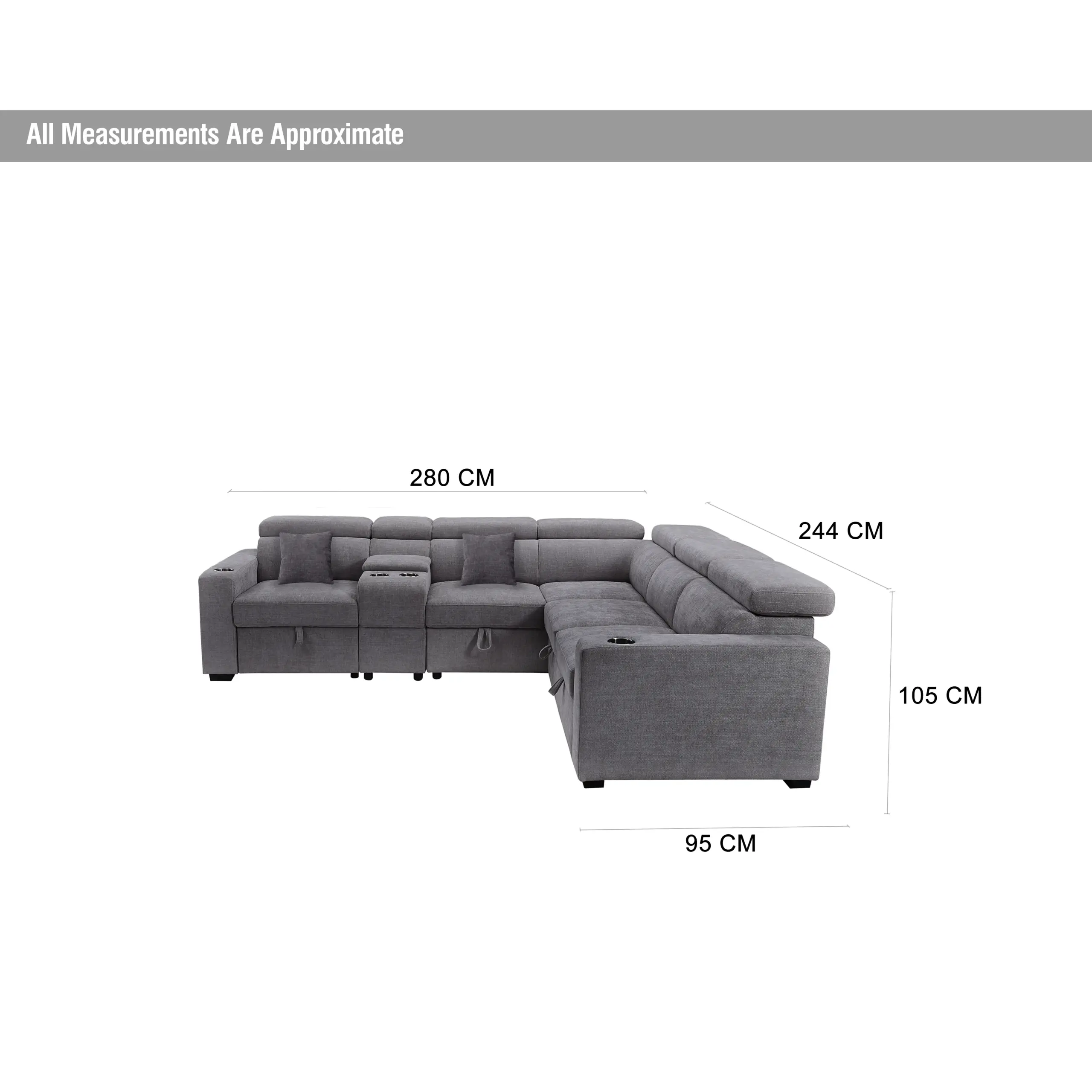 Dolores Left Corner Dark Grey Dim United Furniture