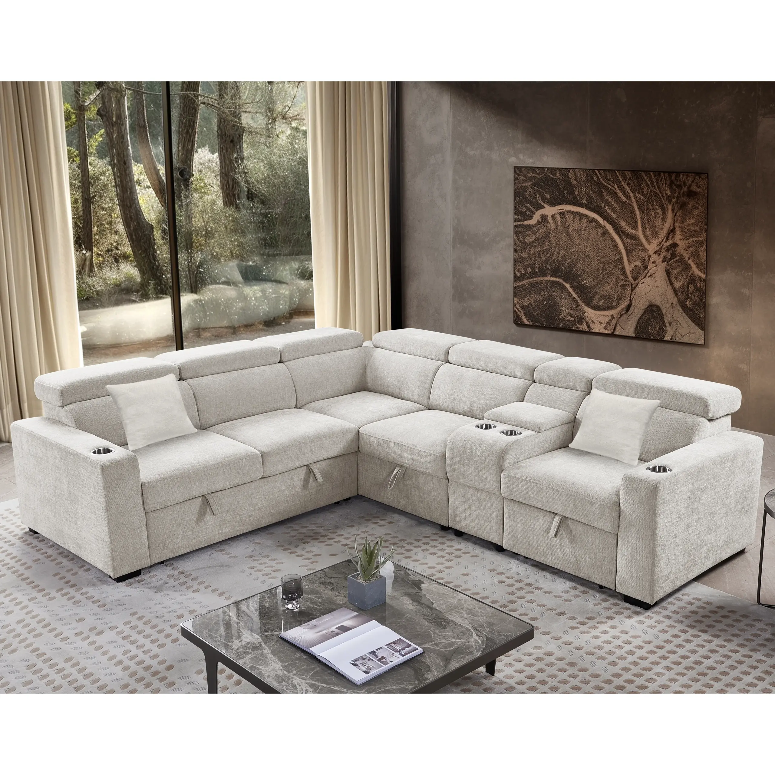 Dolores Left Corner Sofa Grey United Furniture