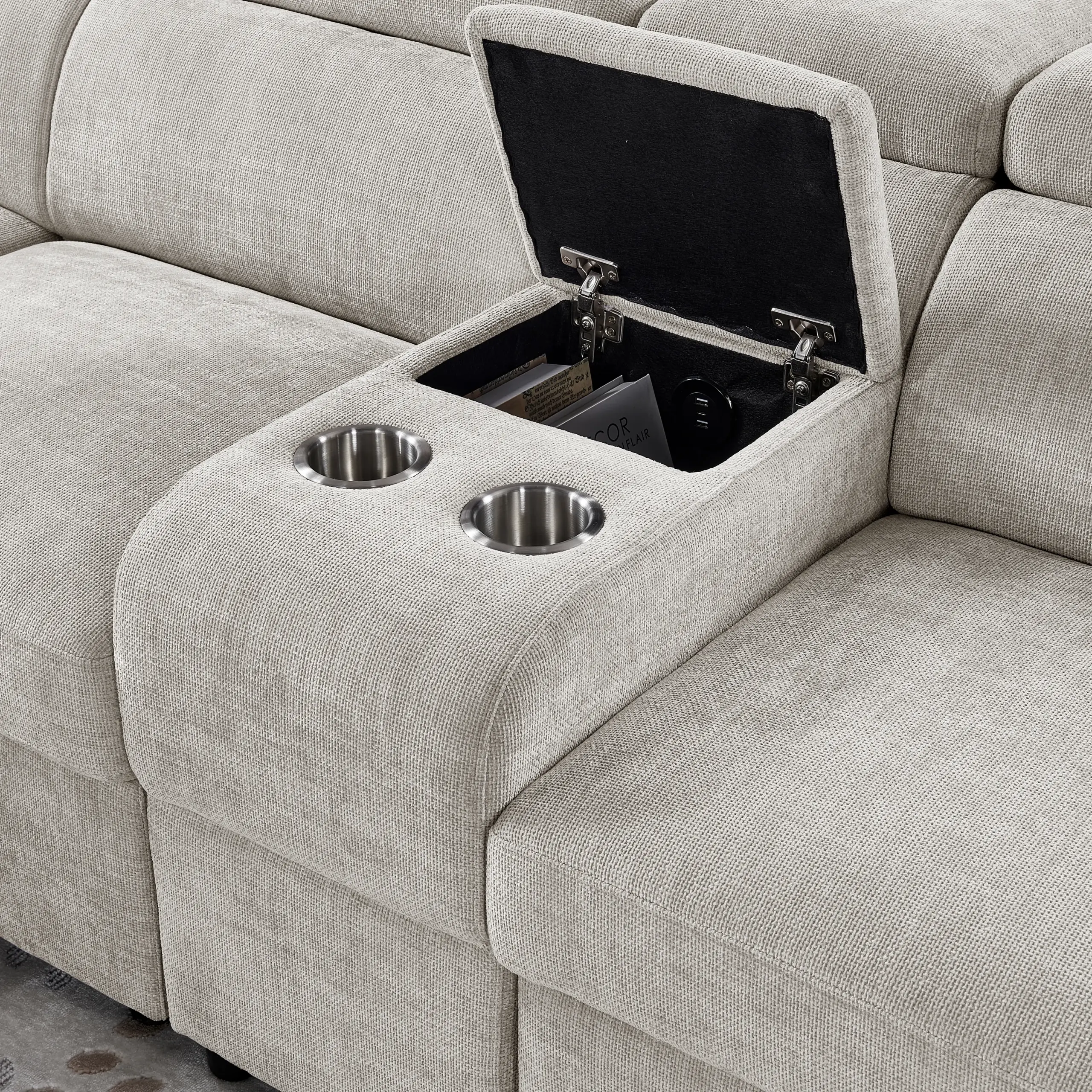 Dolores Left Corner Sofa Grey 2 United Furniture