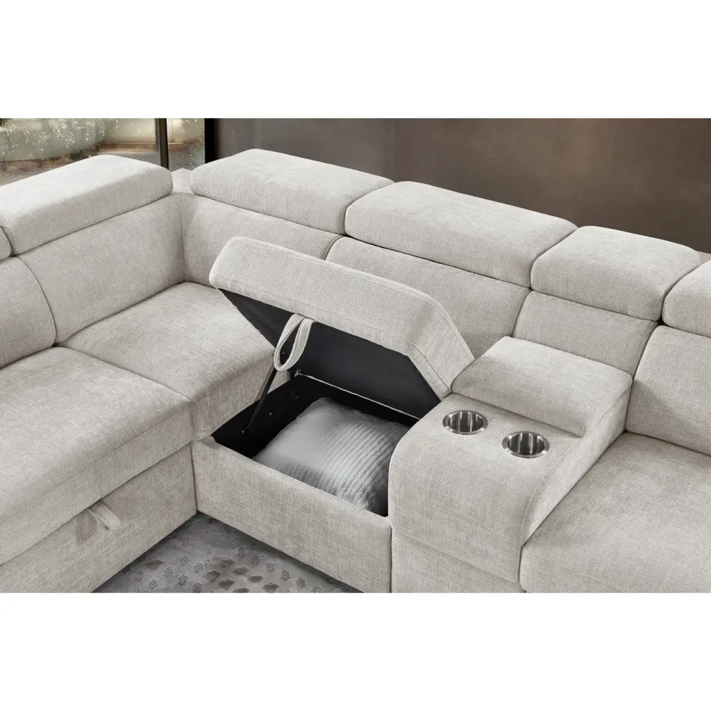 Dolores Left Corner Sofa Grey 3 United Furniture