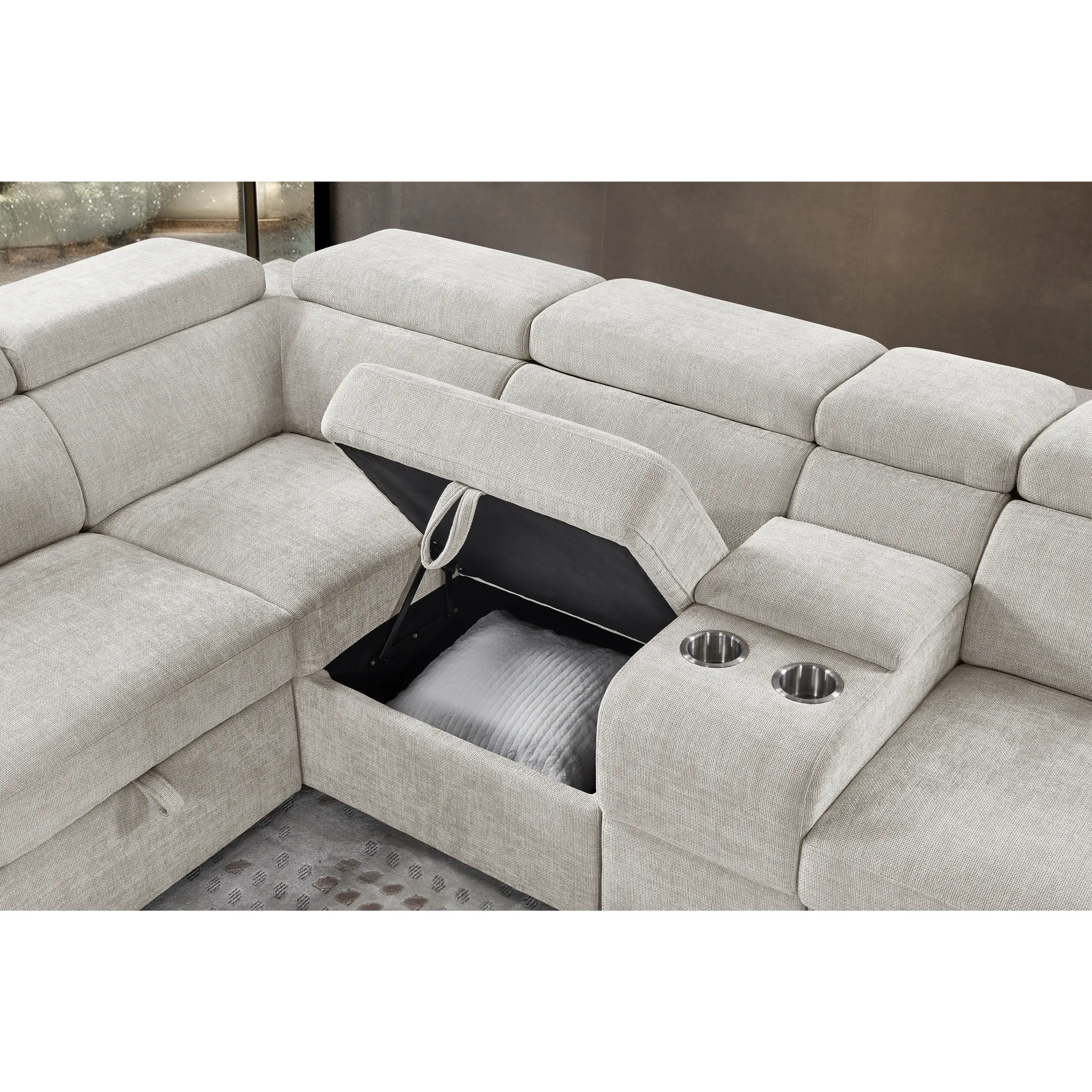 Dolores Left Corner Sofa Grey 3 United Furniture
