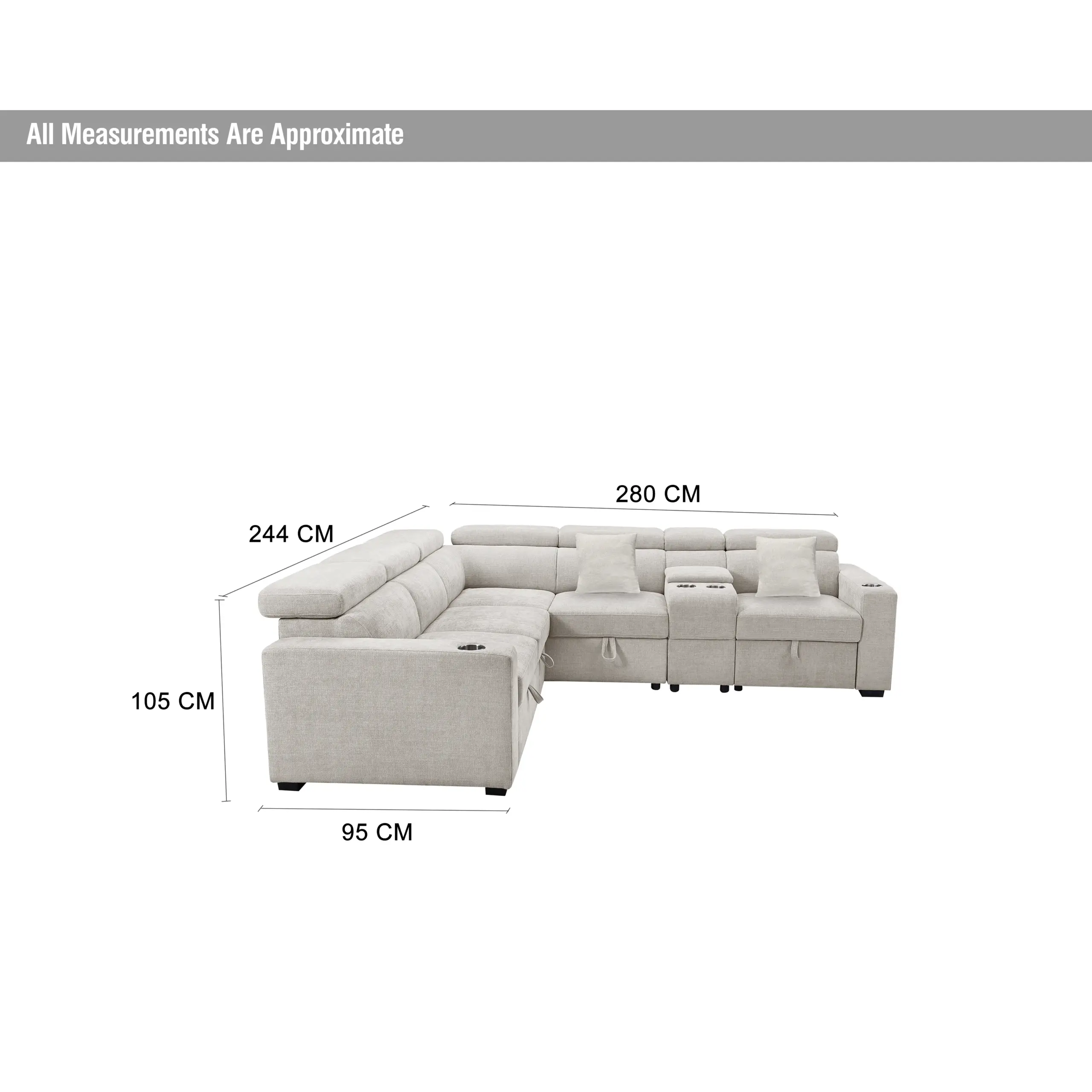 Dolores Left Corner Sofa Grey Dim United Furniture