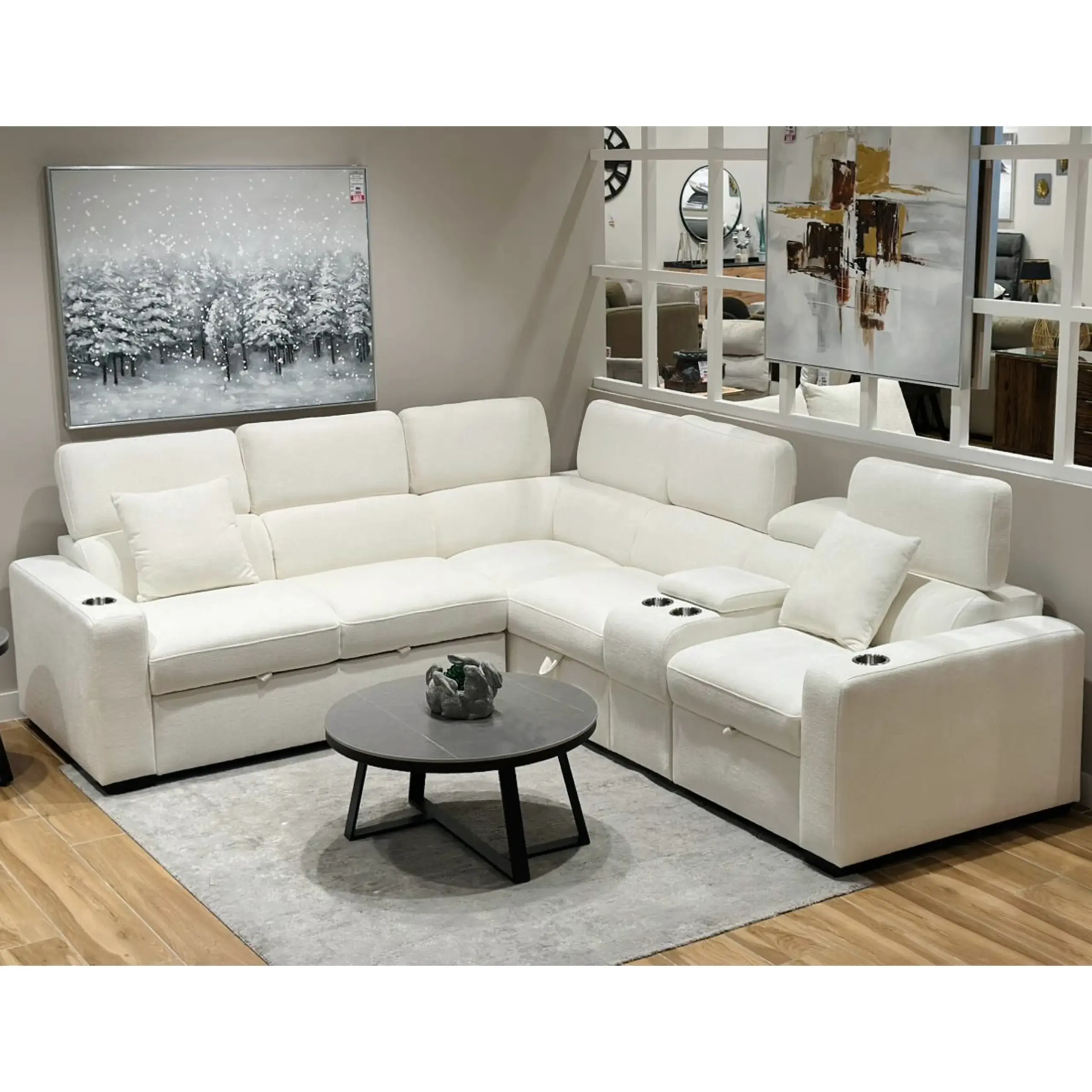 Dolores Left Corner Sofa Ivory 1 United Furniture