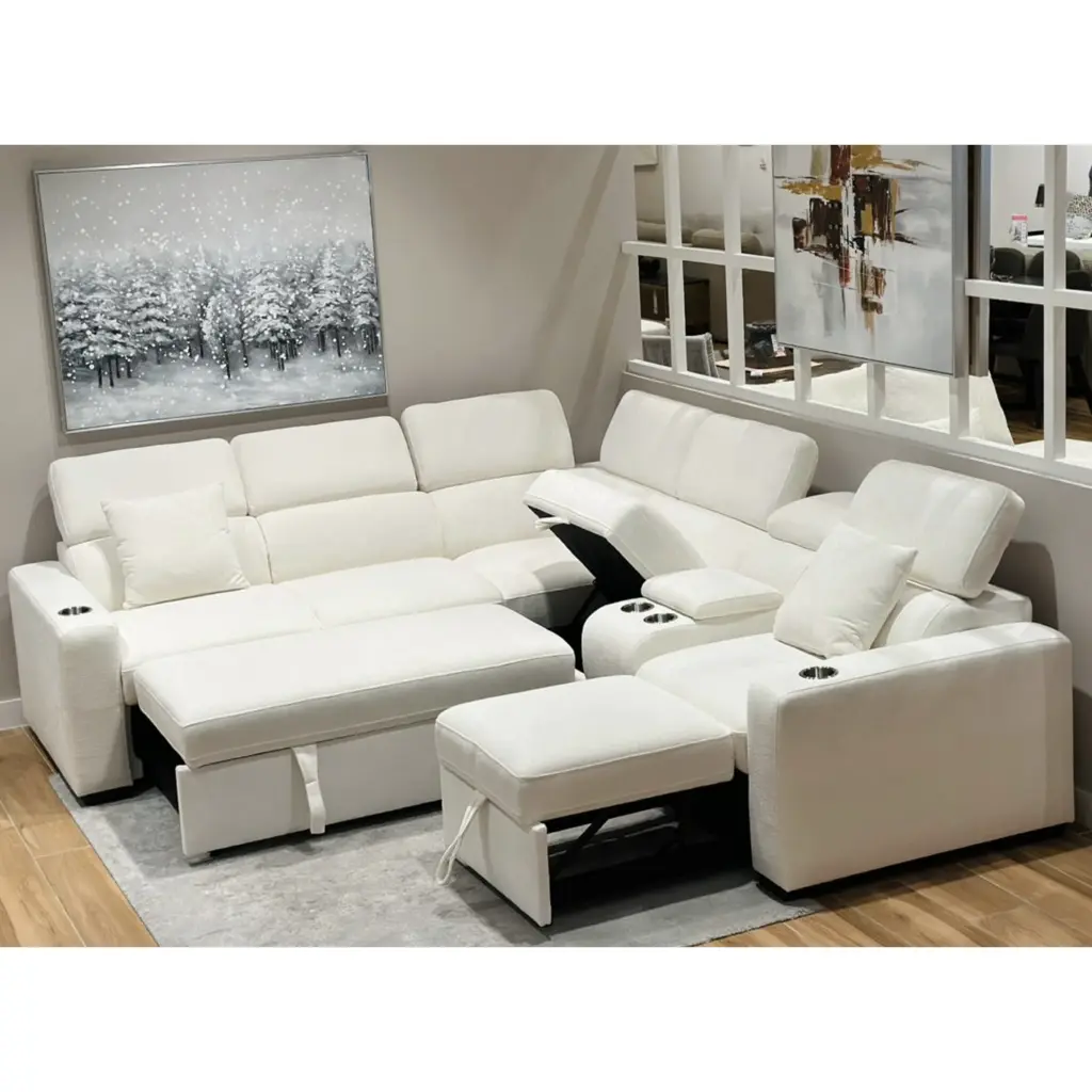 Dolores Left Corner Sofa Ivory 5 United Furniture
