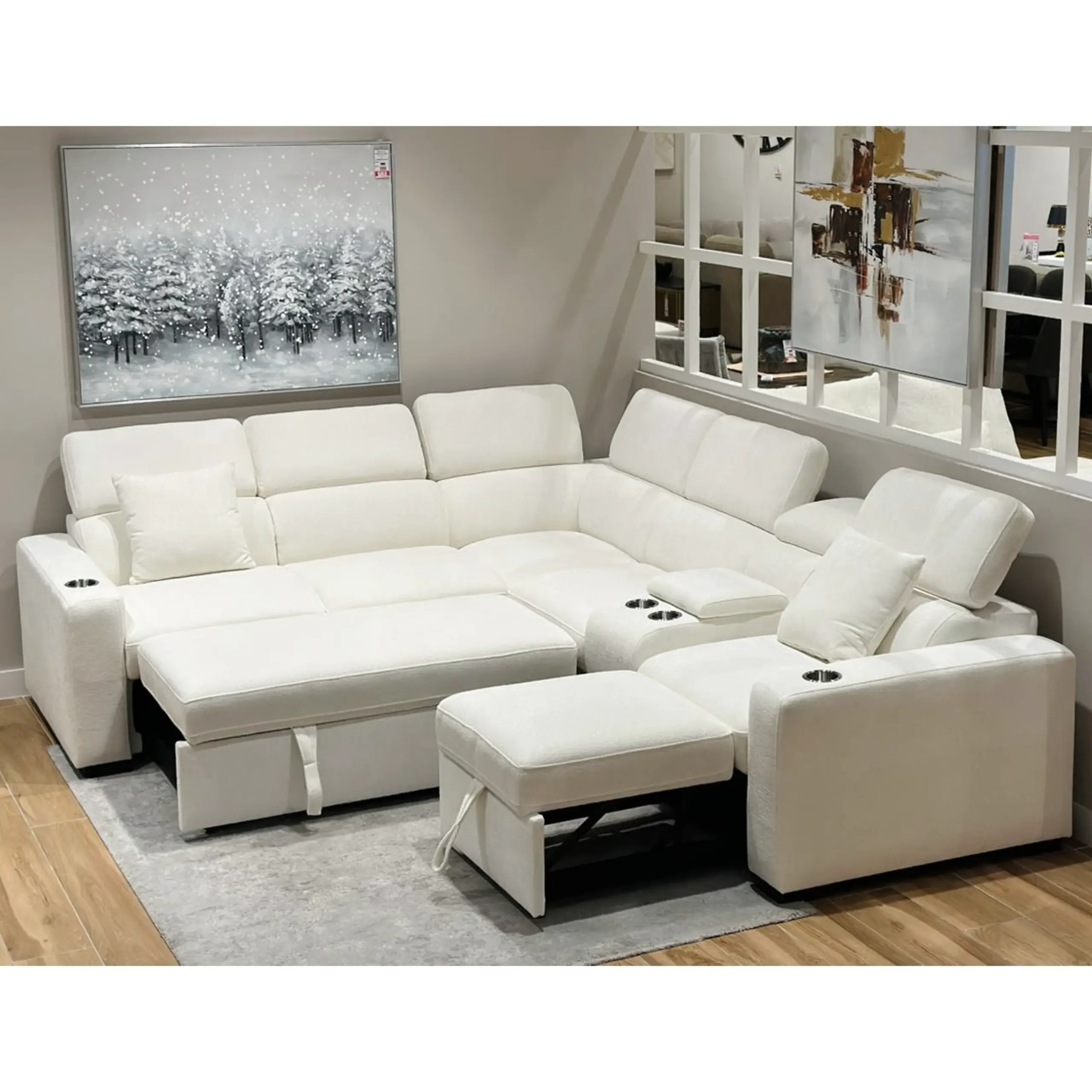 Dolores Left Corner Sofa Ivory 6 United Furniture