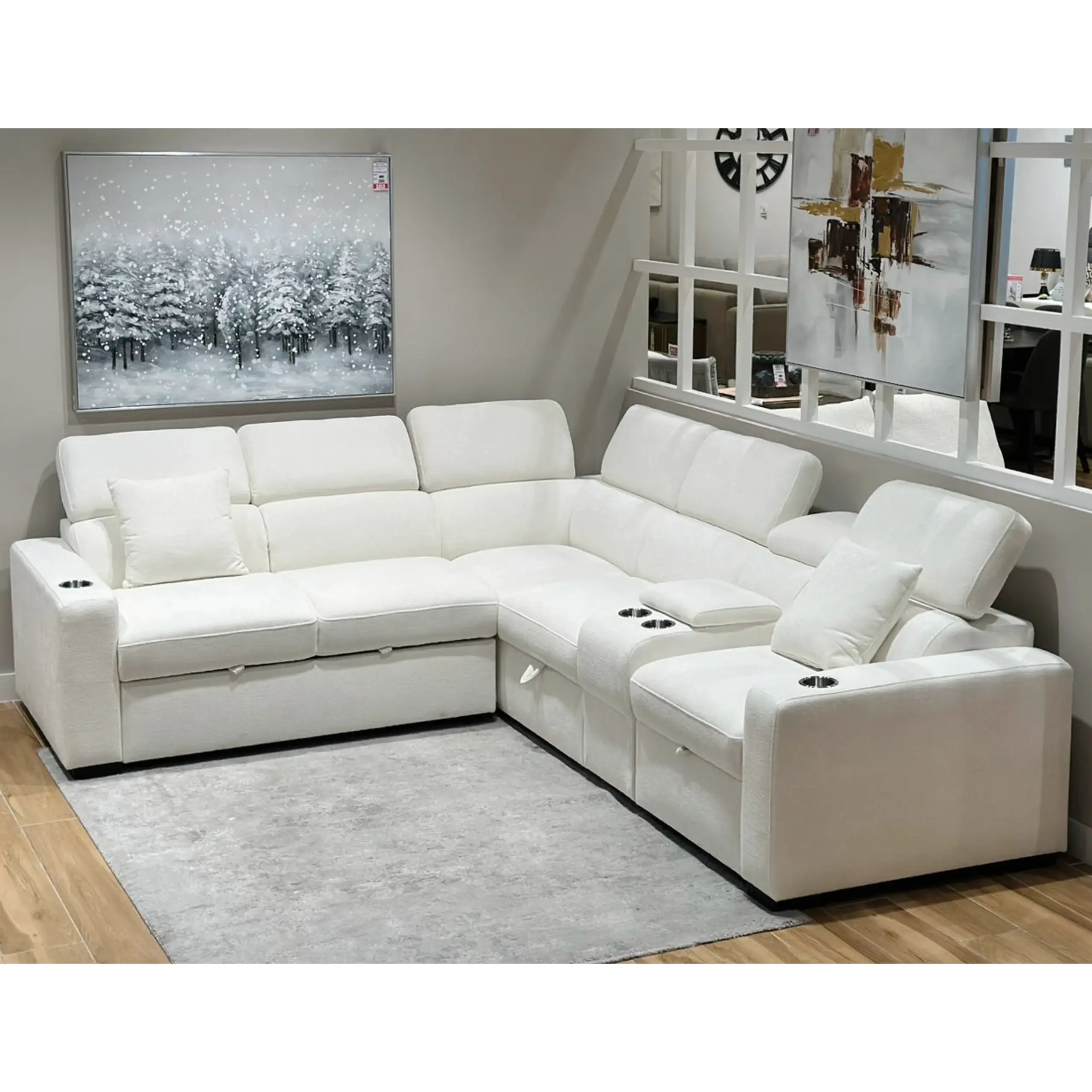 Dolores Left Corner Sofa Ivory 7 United Furniture