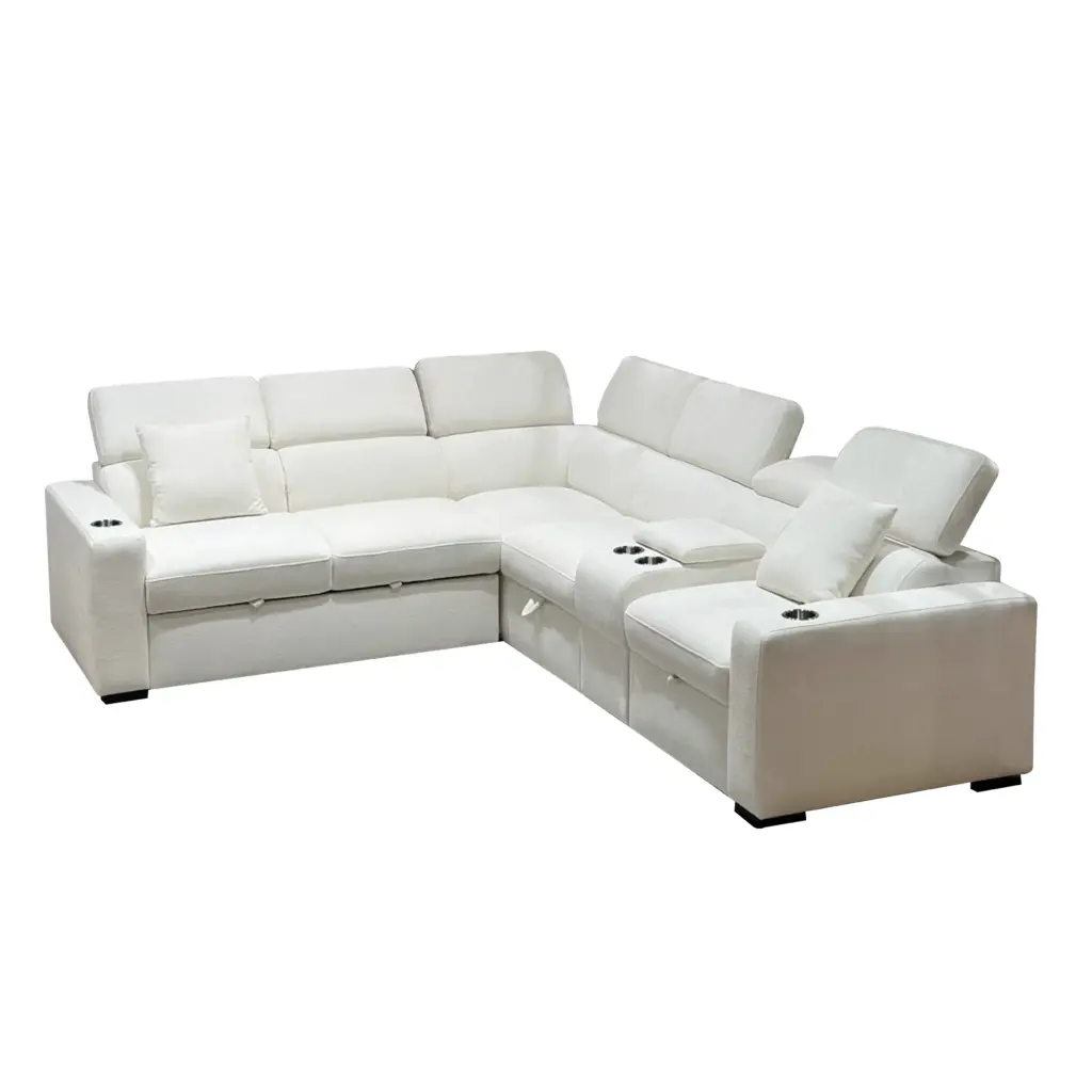 Dolores Left Corner Sofa Ivory 8 United Furniture