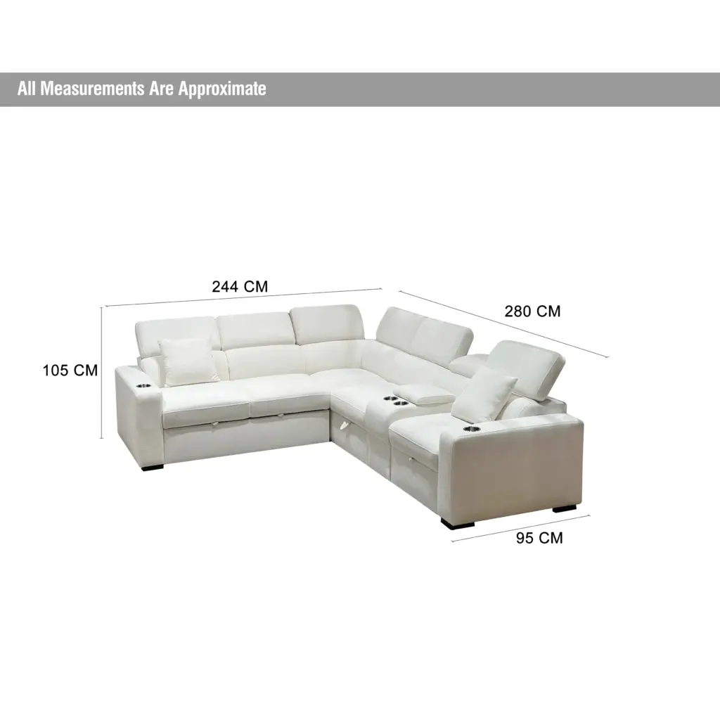Dolores Left Corner Sofa Ivory Dim United Furniture