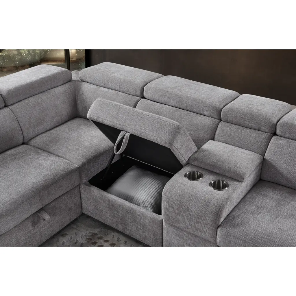 Dolores Right Corner Dark Grey 2 United Furniture