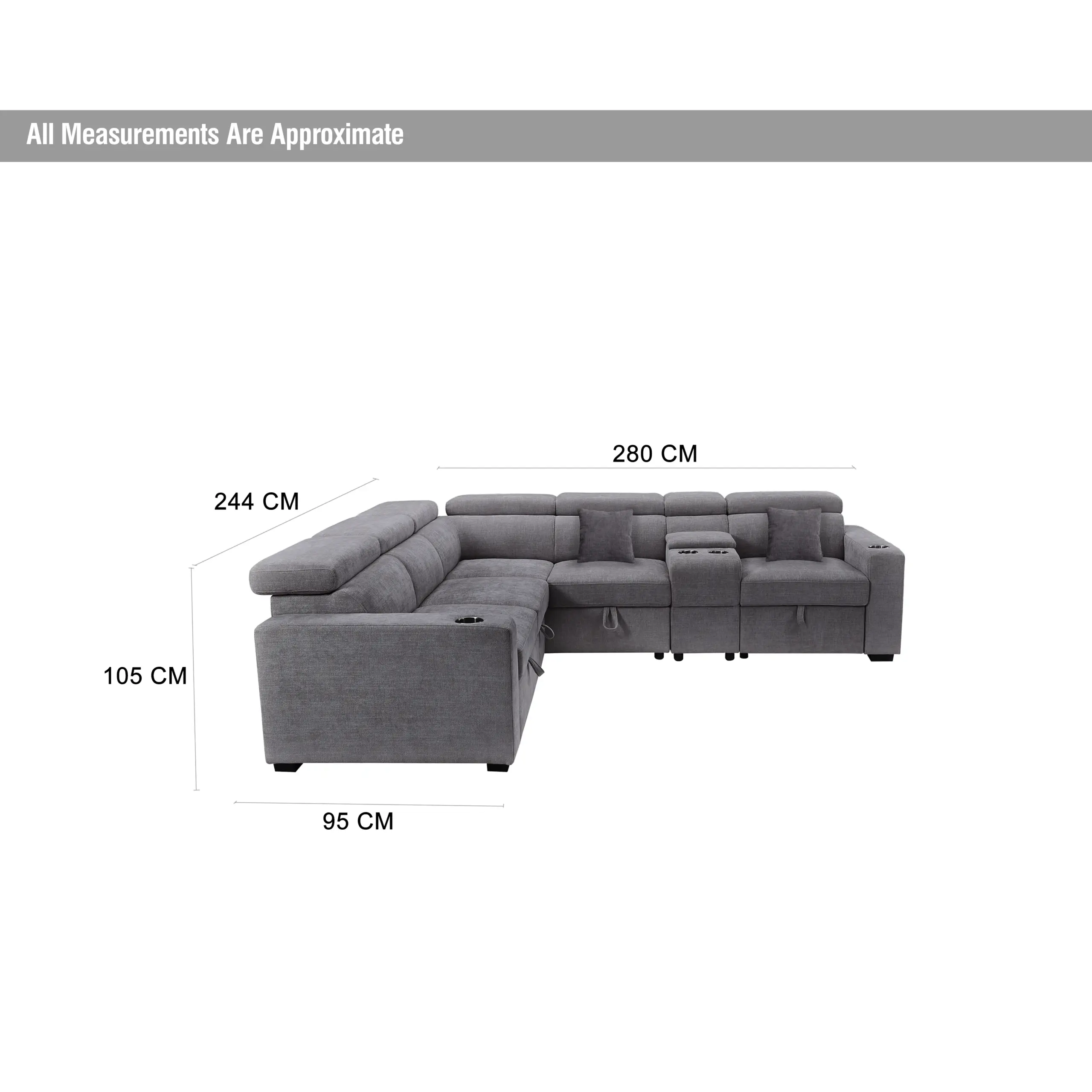 Dolores Right Corner Dark Grey Dim United Furniture