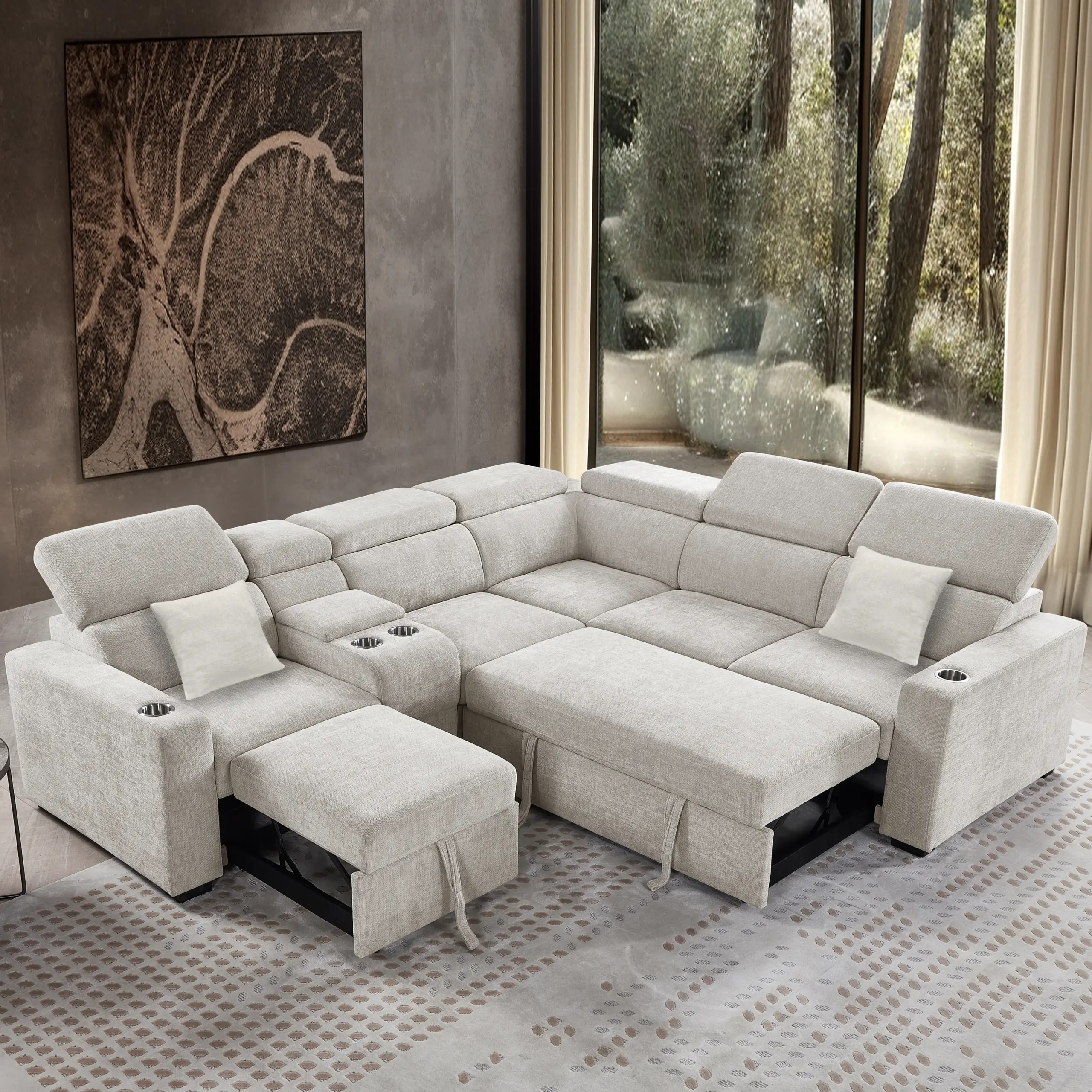 Dolores Right Corner Sofa Grey United Furniture