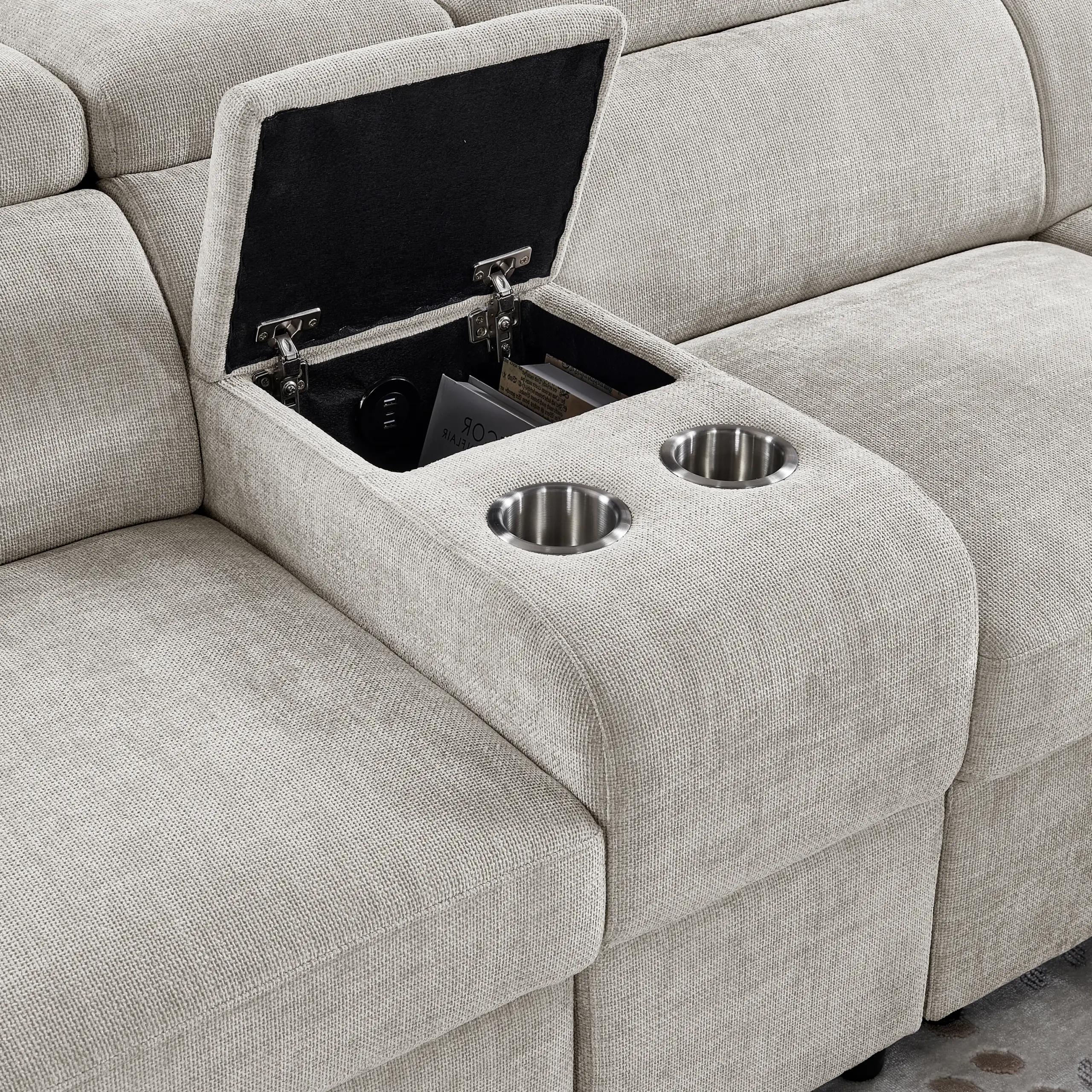 Dolores Right Corner Sofa Grey 1 United Furniture