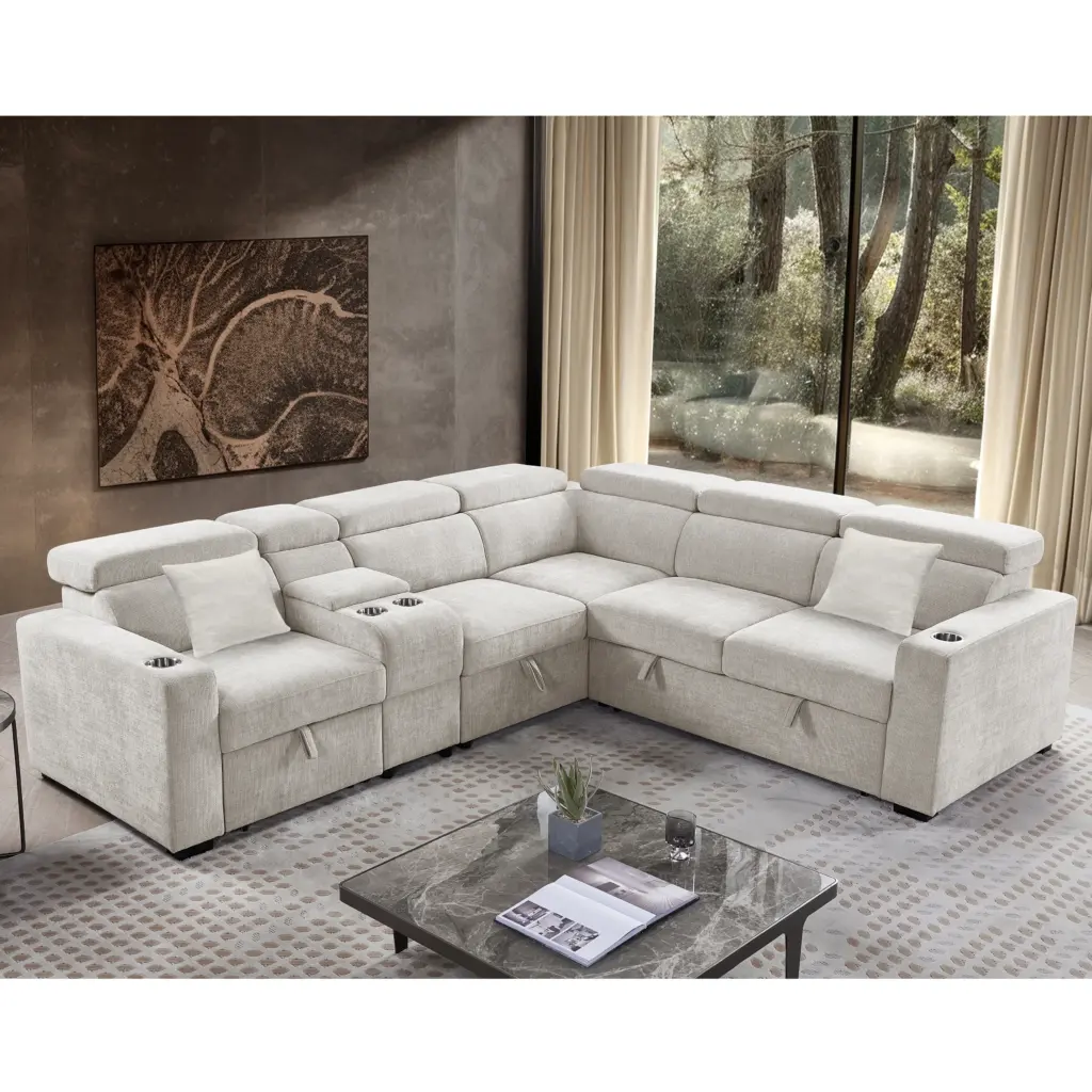 Dolores Right Corner Sofa Grey 2 United Furniture