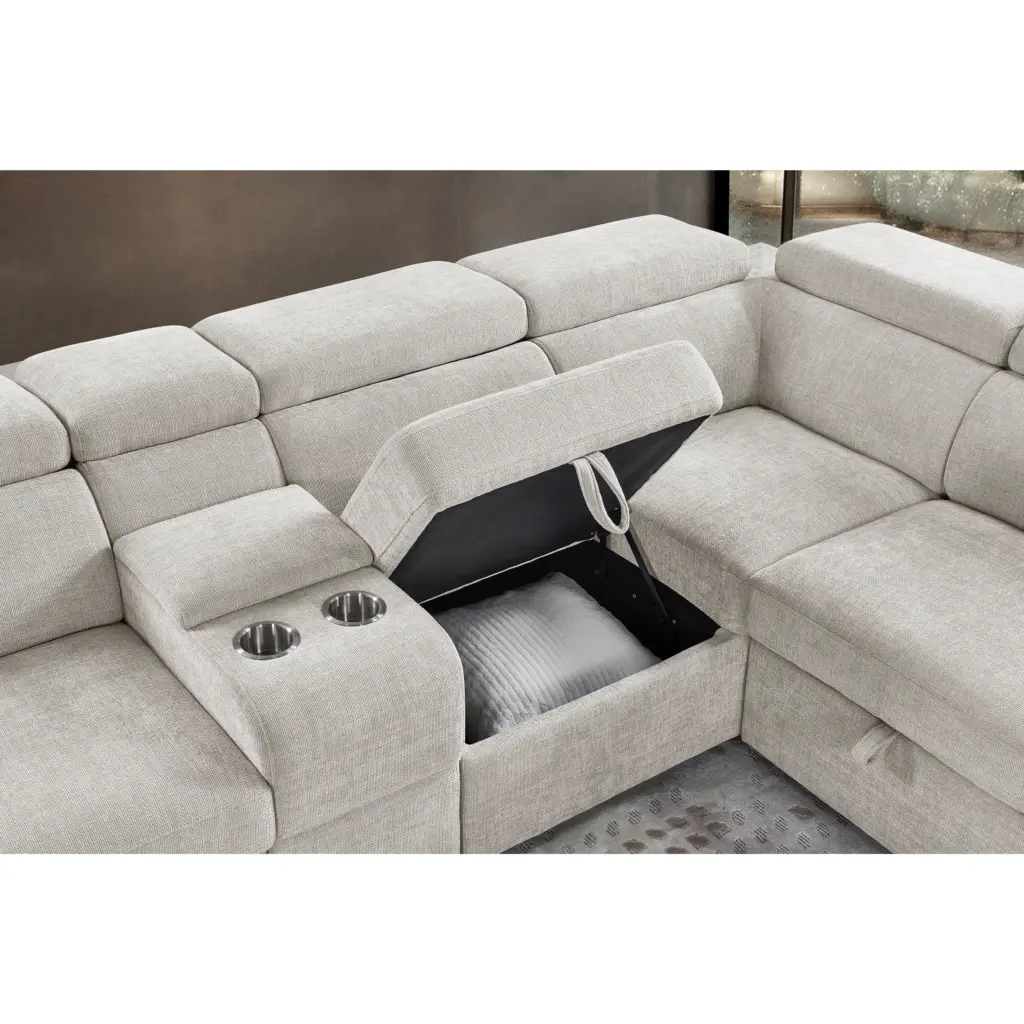 Dolores Right Corner Sofa Grey 4 United Furniture