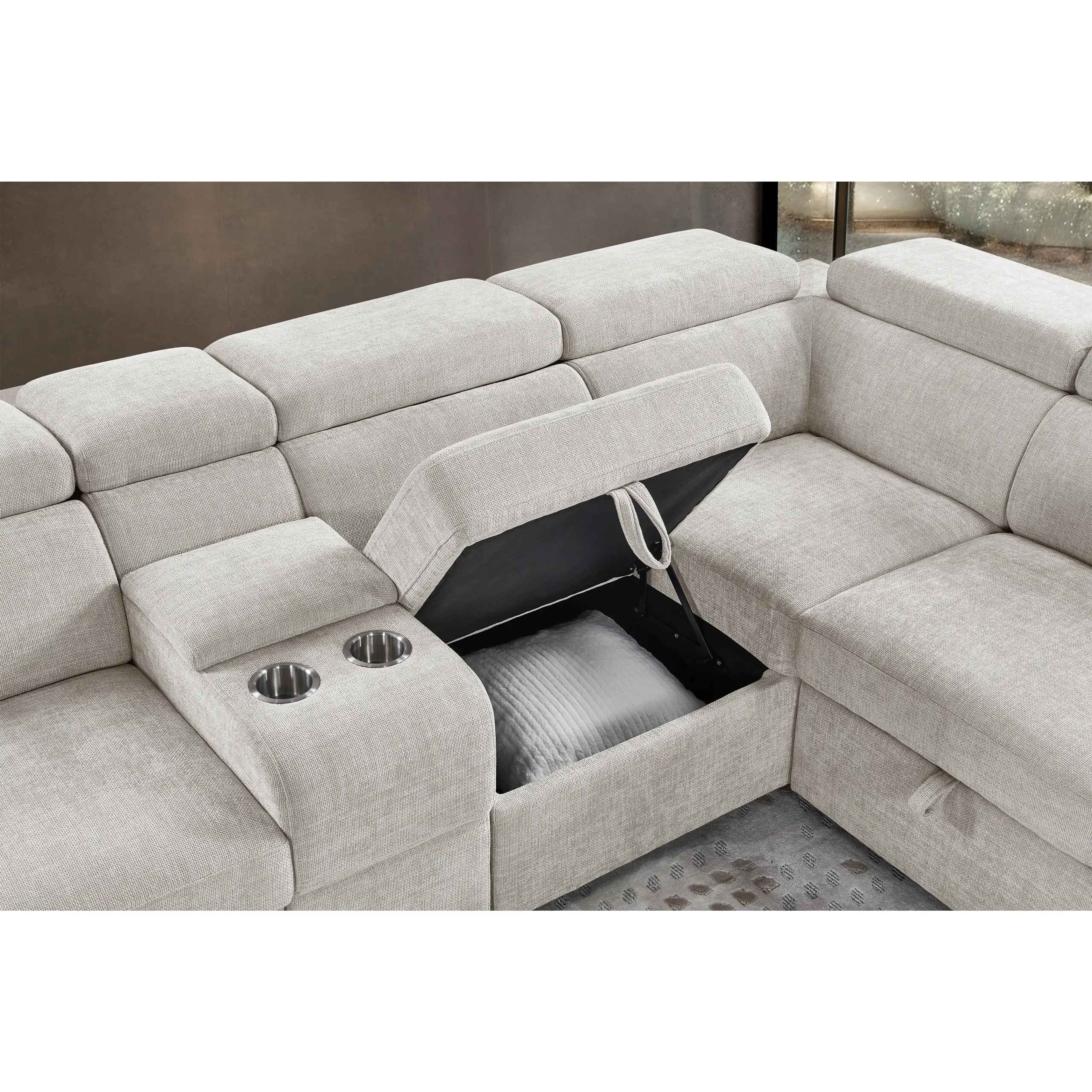 Dolores Right Corner Sofa Grey 4 United Furniture