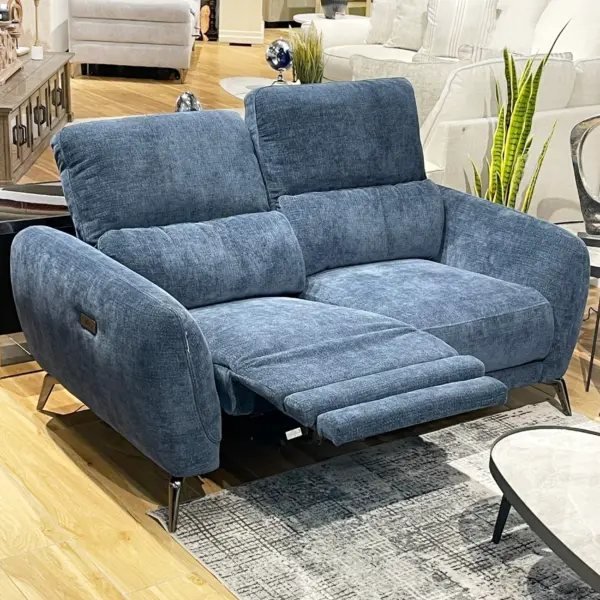 Howard 2 Seater Sofa with Power Recliner - Navy Blue