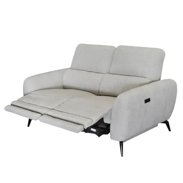 Howard 2 Seater Sofa with Power Recliner - Light Grey