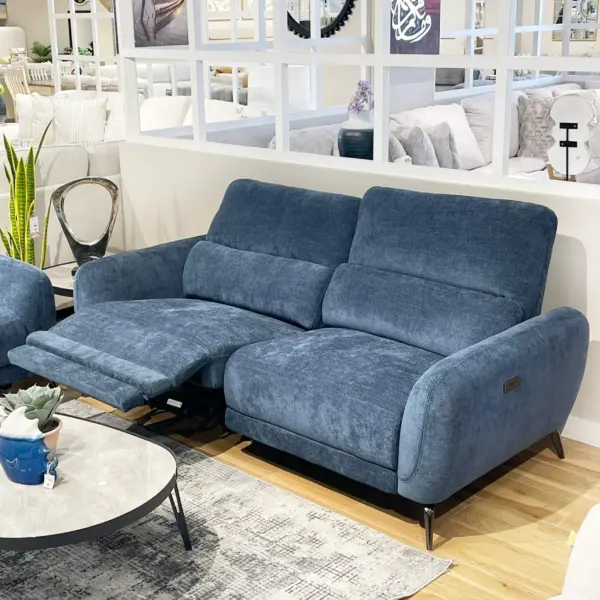 Howard 3 Seater Sofa with Power Recliner - Navy Blue