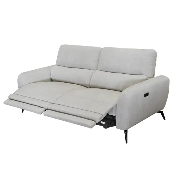 Howard 3 Seater Sofa with Power Recliner - Light Grey