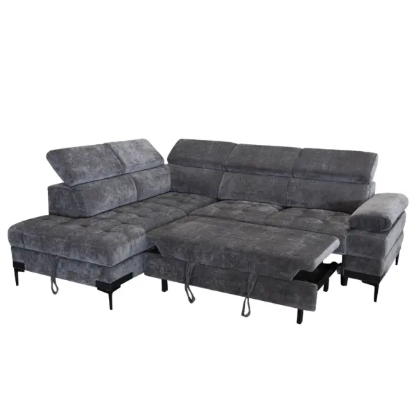 Lennon Right Corner Sofa Bed with Storage - Grey