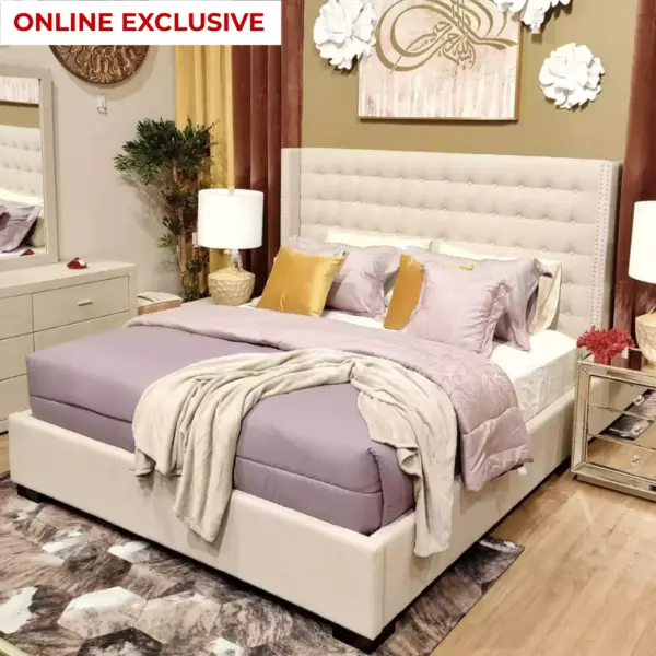 Dale King Bed - Beige
