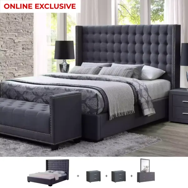 Dale 5 Pcs. King Bedroom Set - Grey