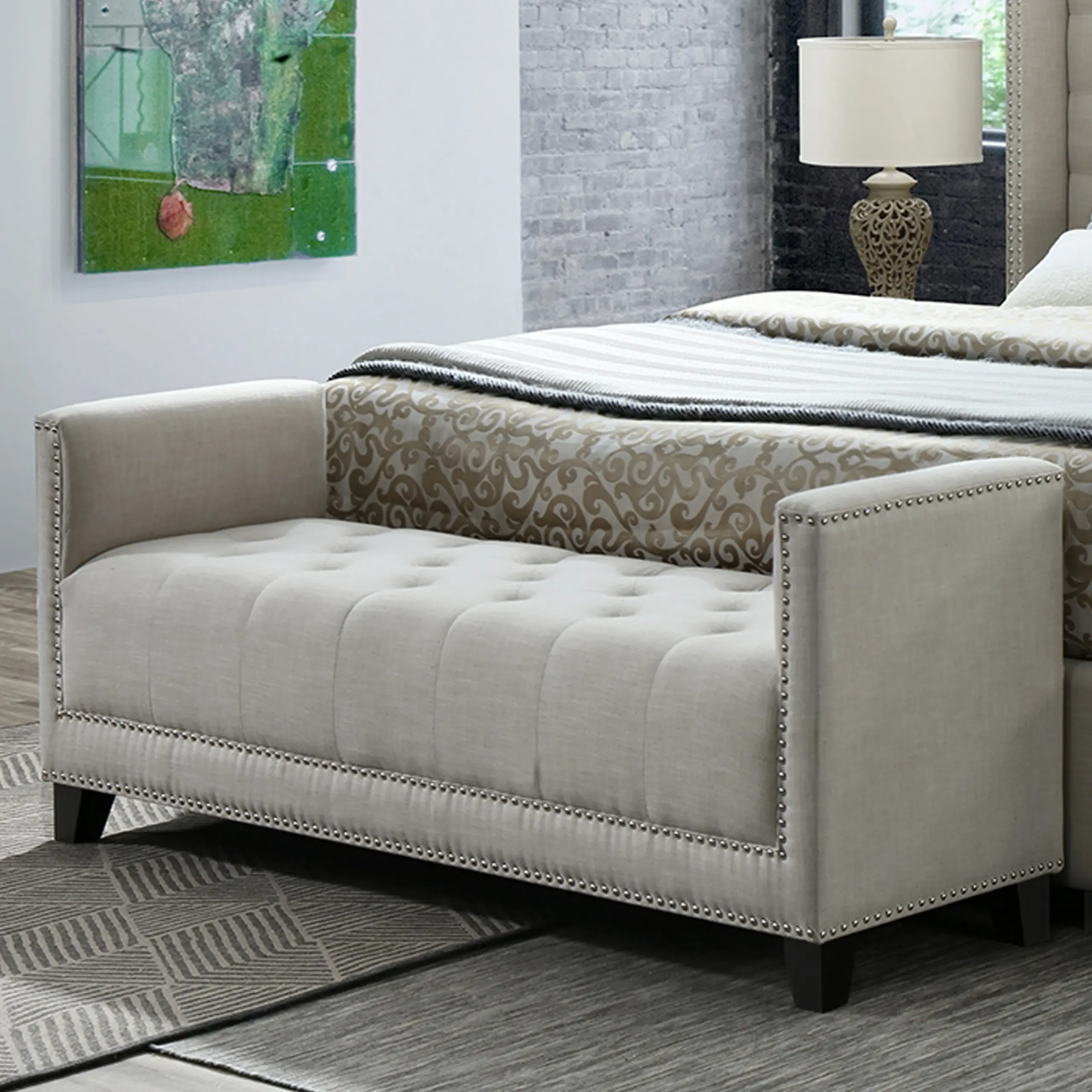 Dale Bench Beige 4 United Furniture