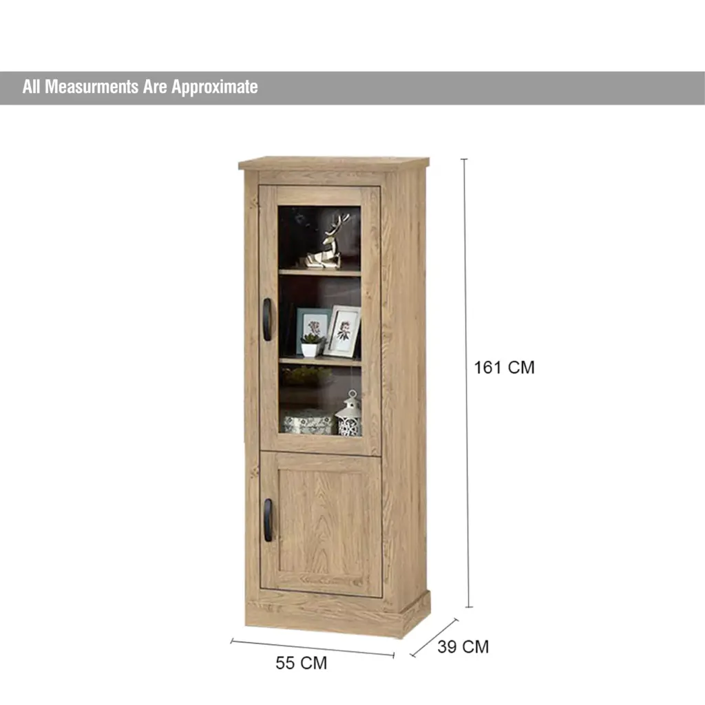 Fortworth Right Display Cabinet Dim 1 United Furniture