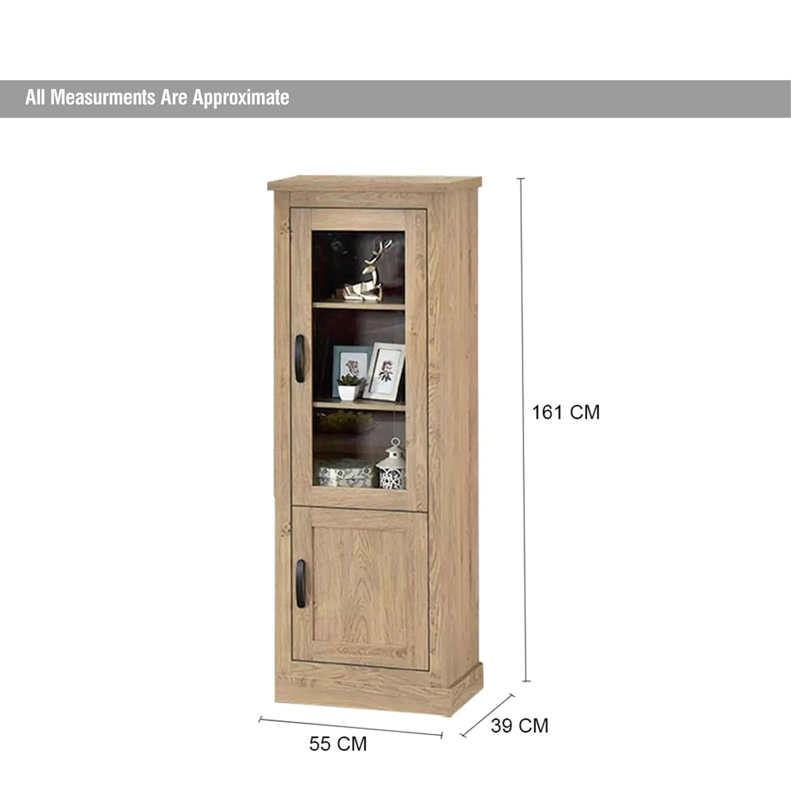 Fortworth Right Display Cabinet Dim 1 United Furniture