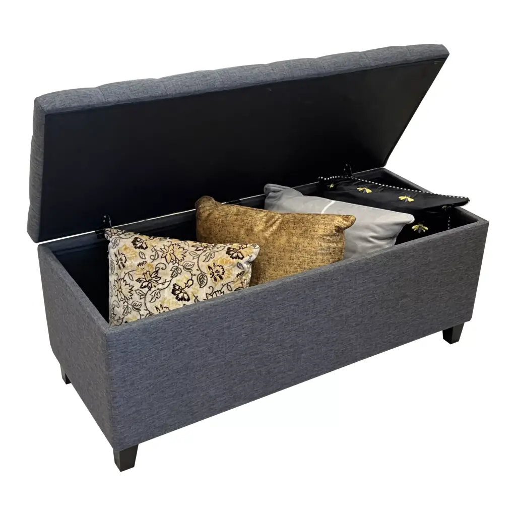 Sama Small Storage Bench Grey Open United Furniture