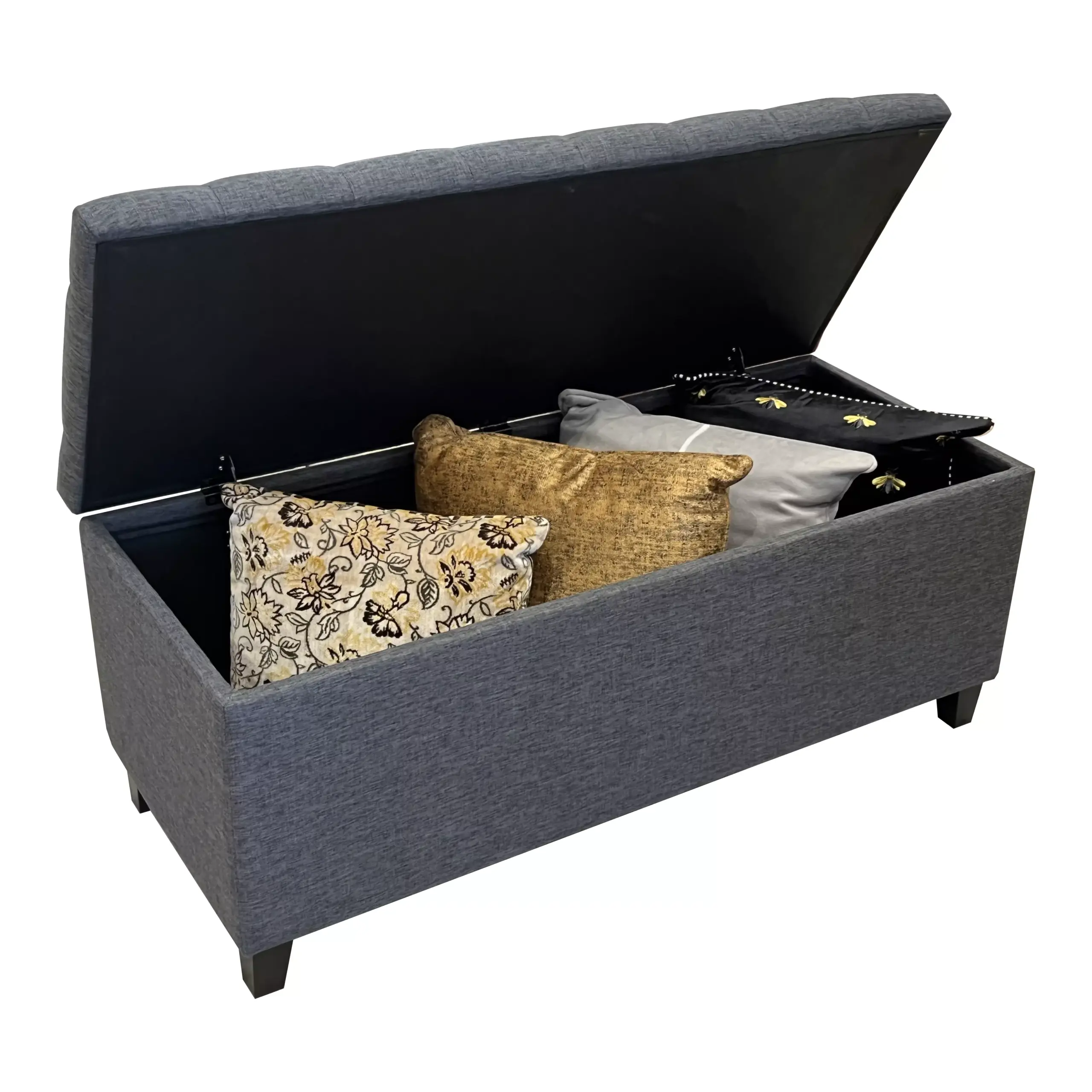 Sama Small Storage Bench Grey Open United Furniture