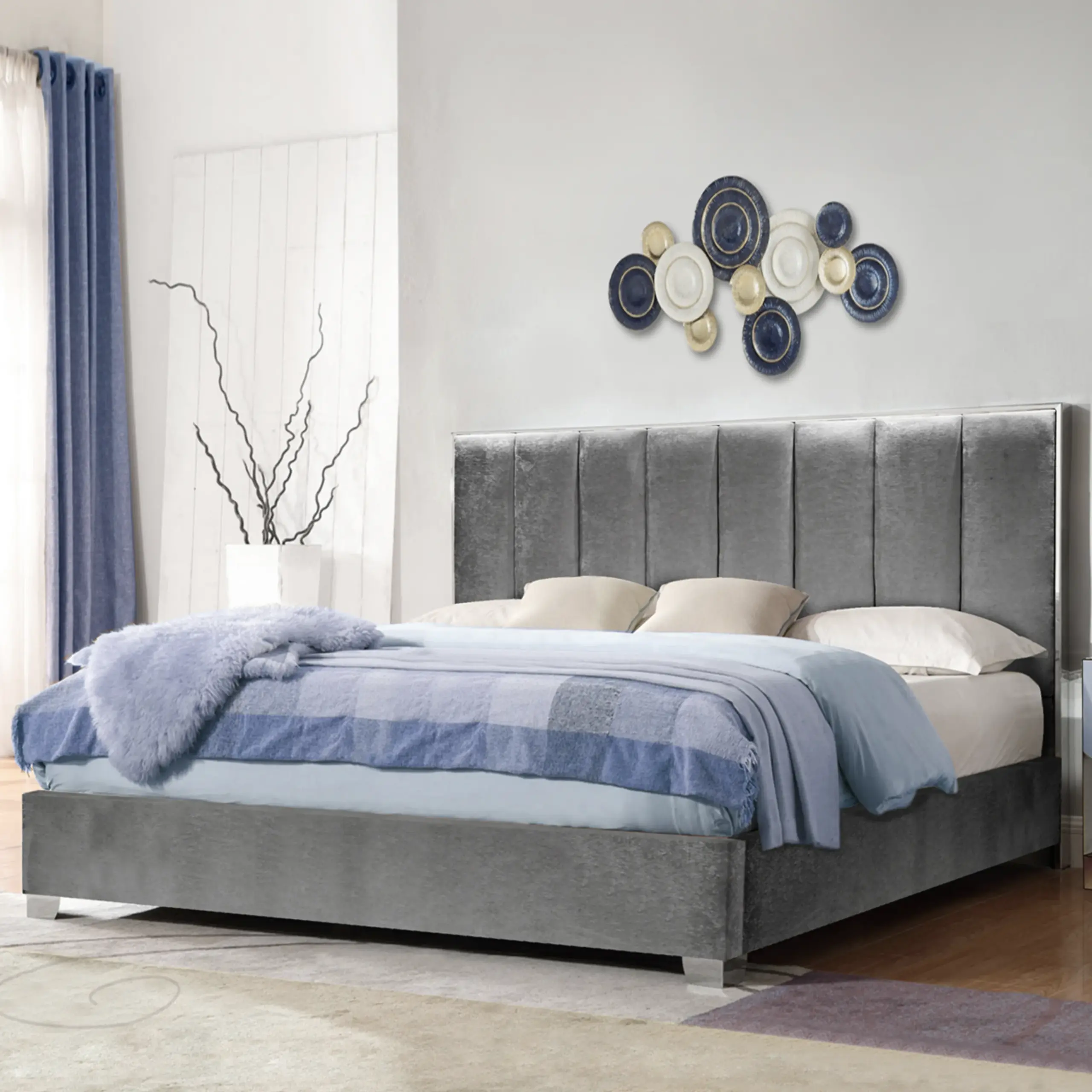 Trent Bed Grey 1 United Furniture