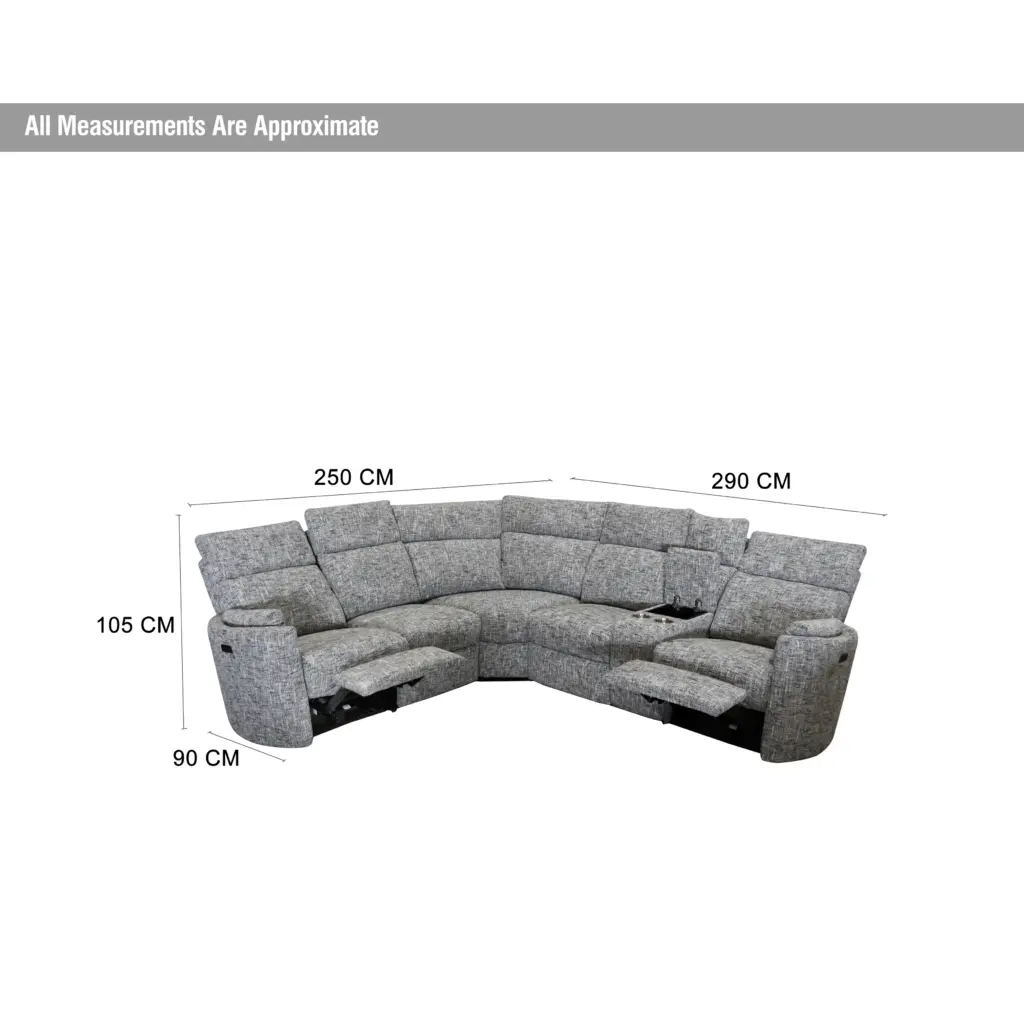 Huffington Corner Sofa Grey Dim United Furniture