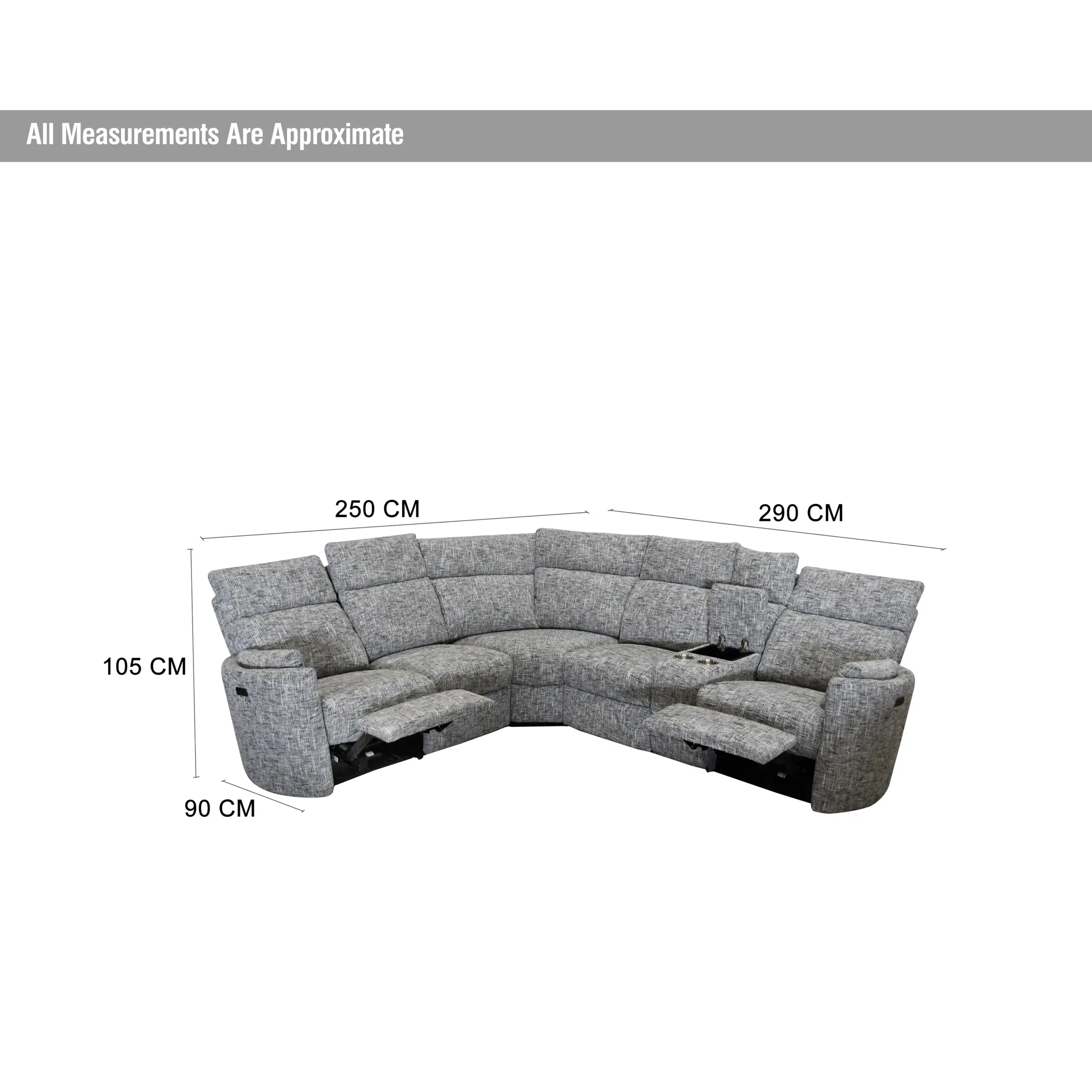 Huffington Corner Sofa Grey Dim United Furniture