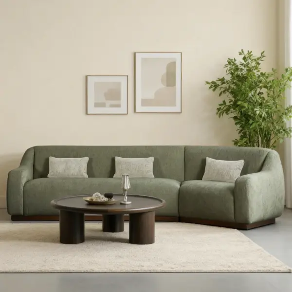 Nex Left Corner Sofa - Olive Green
