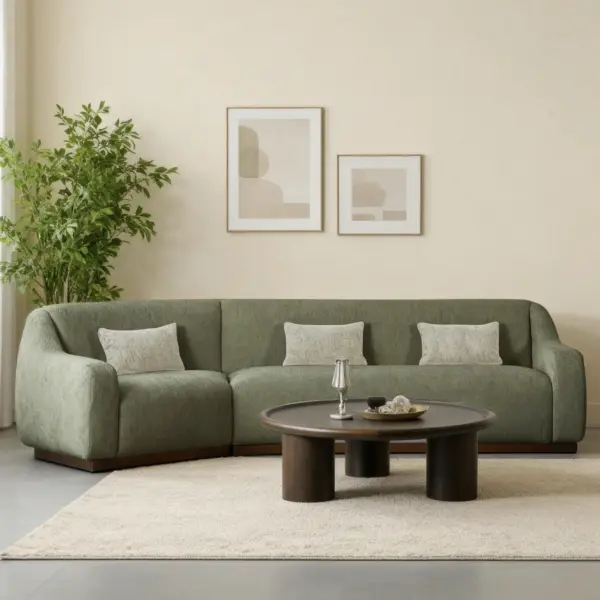 Nex Right Corner Sofa - Olive Green
