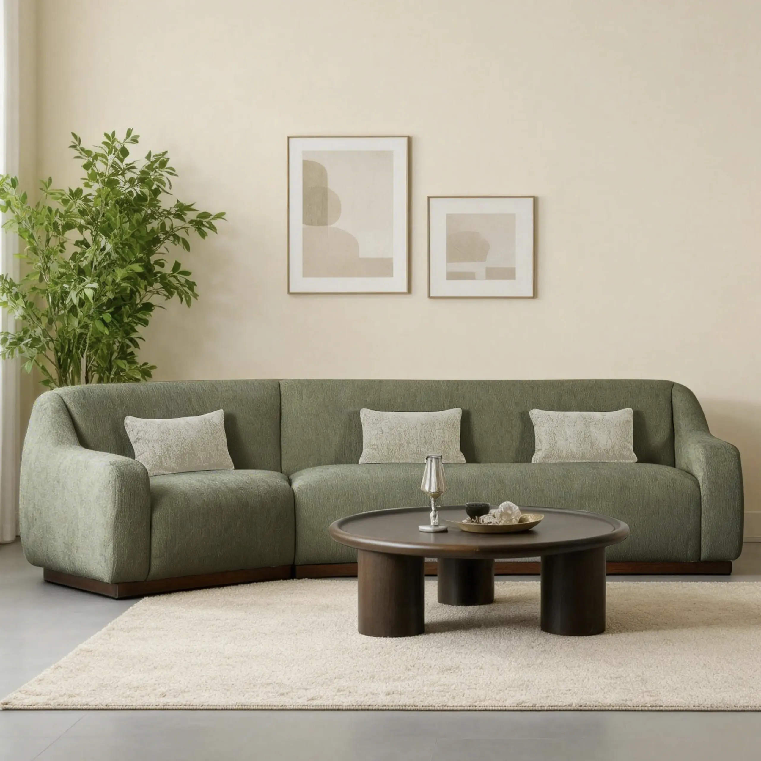 Nex Right Cornersofa Olivegreen United Furniture